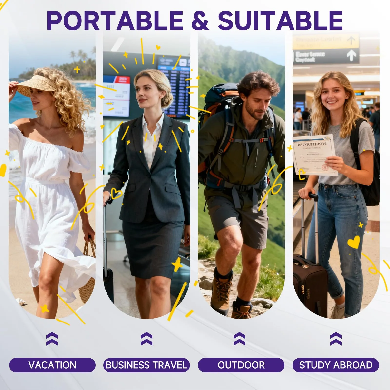 Desing Wish Portadocumenti da Viaggio Porta Passaporto da Collo Donna Uomo Portamonete Borsello Portafoglio da Viaggi Piccolo Portapassassaporto Accessori Viaggio Aereo Cadeau con Blocco RFID - immagine 7