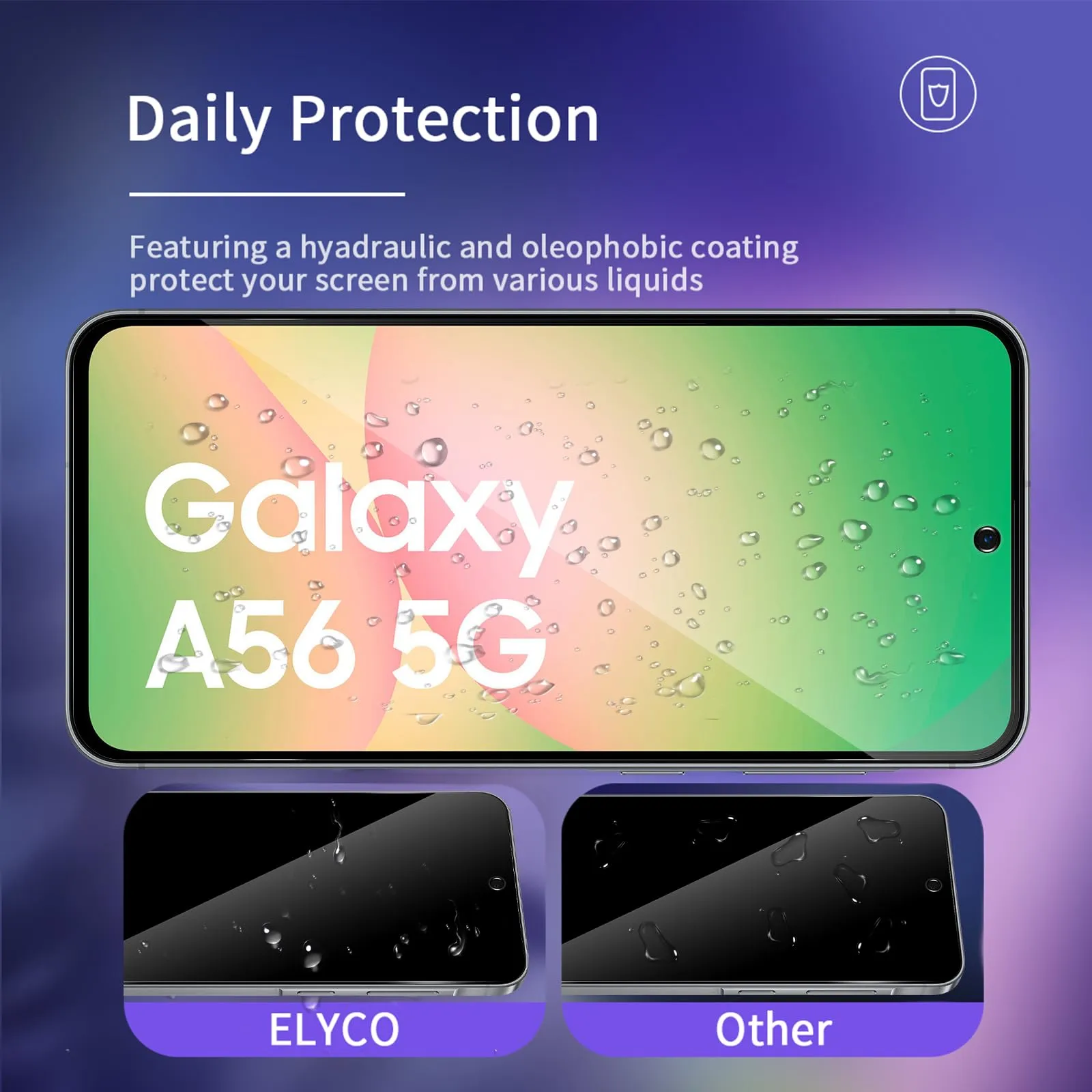 ELYCO Vetro Temperato Privacy per Samsung Galaxy A36/A56 5G, 2 Pezzi - immagine 4