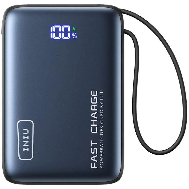 Powerbank INIU Pocket 20000mAh 22.5W Cavo USB-C Integrato Nero - immagine 1