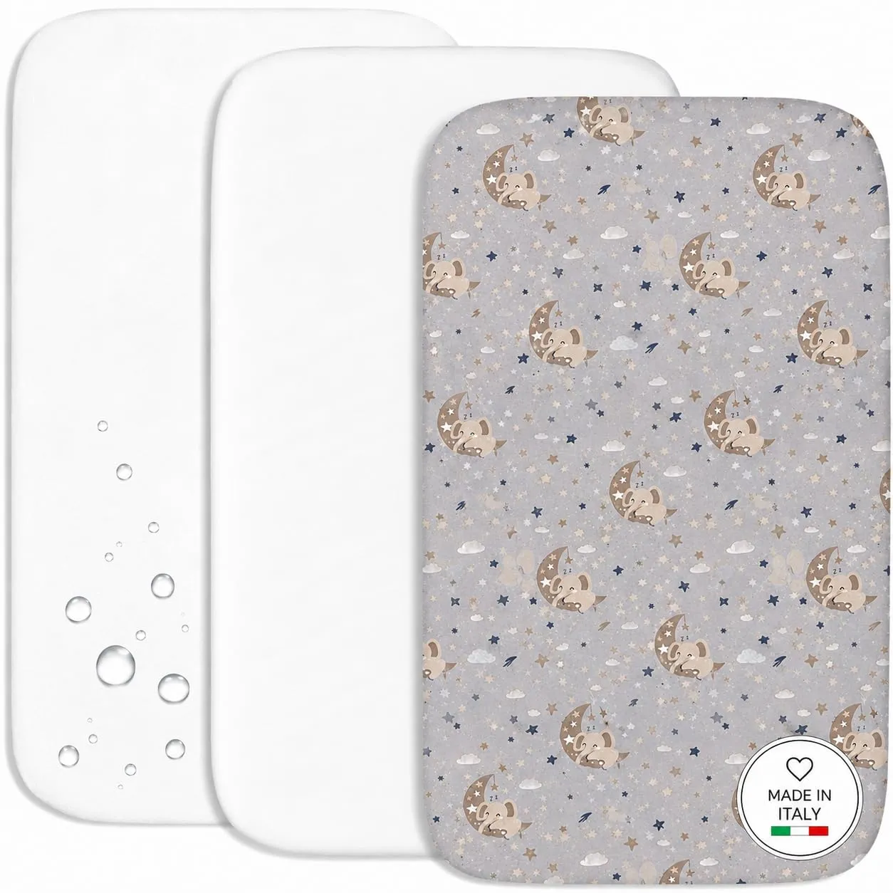 FlyIdeas Set 3 Pezzi Lenzuola e Coprimaterasso Lettino 140x70 cm - immagine 1