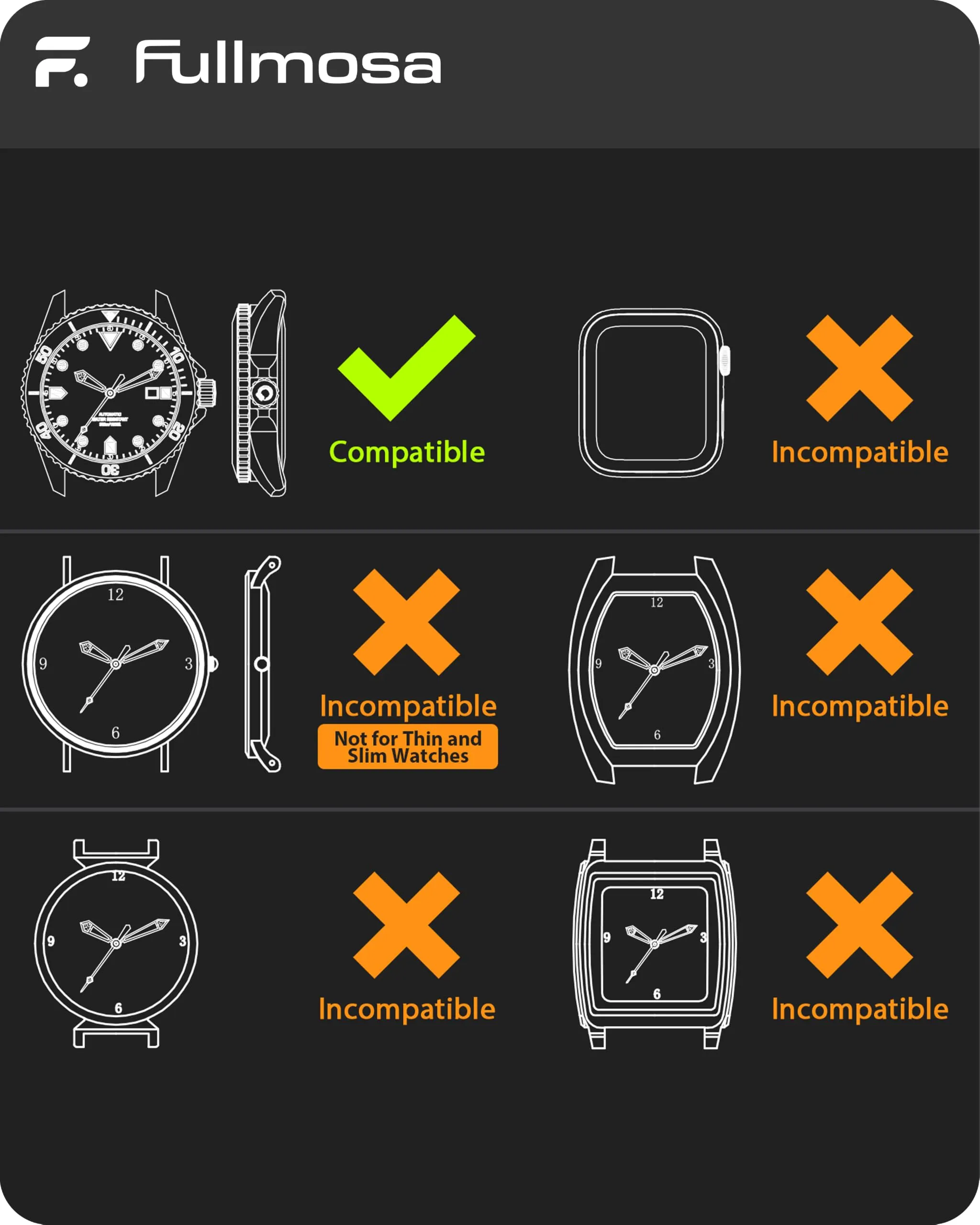 Fullmosa Cinturino 20mm Silicone per Orologio e Smartwatch, Sgancio Rapido - immagine 6