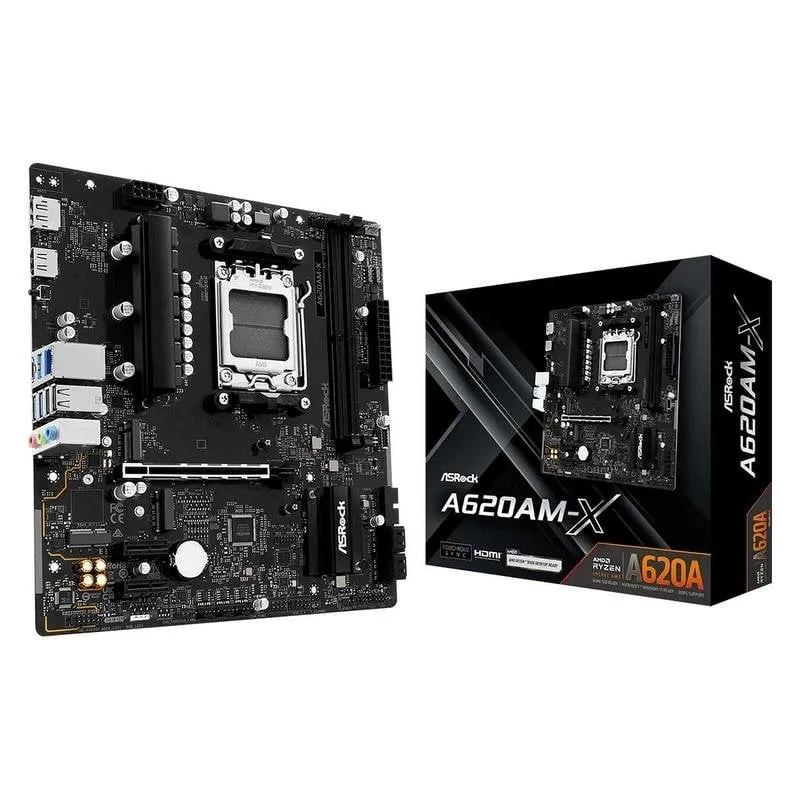 Schede Madri ASRock A620AM-X A620 AM5 DDR5 Micro-ATX 2.5GbE M.2 USB 3.0 - immagine 1