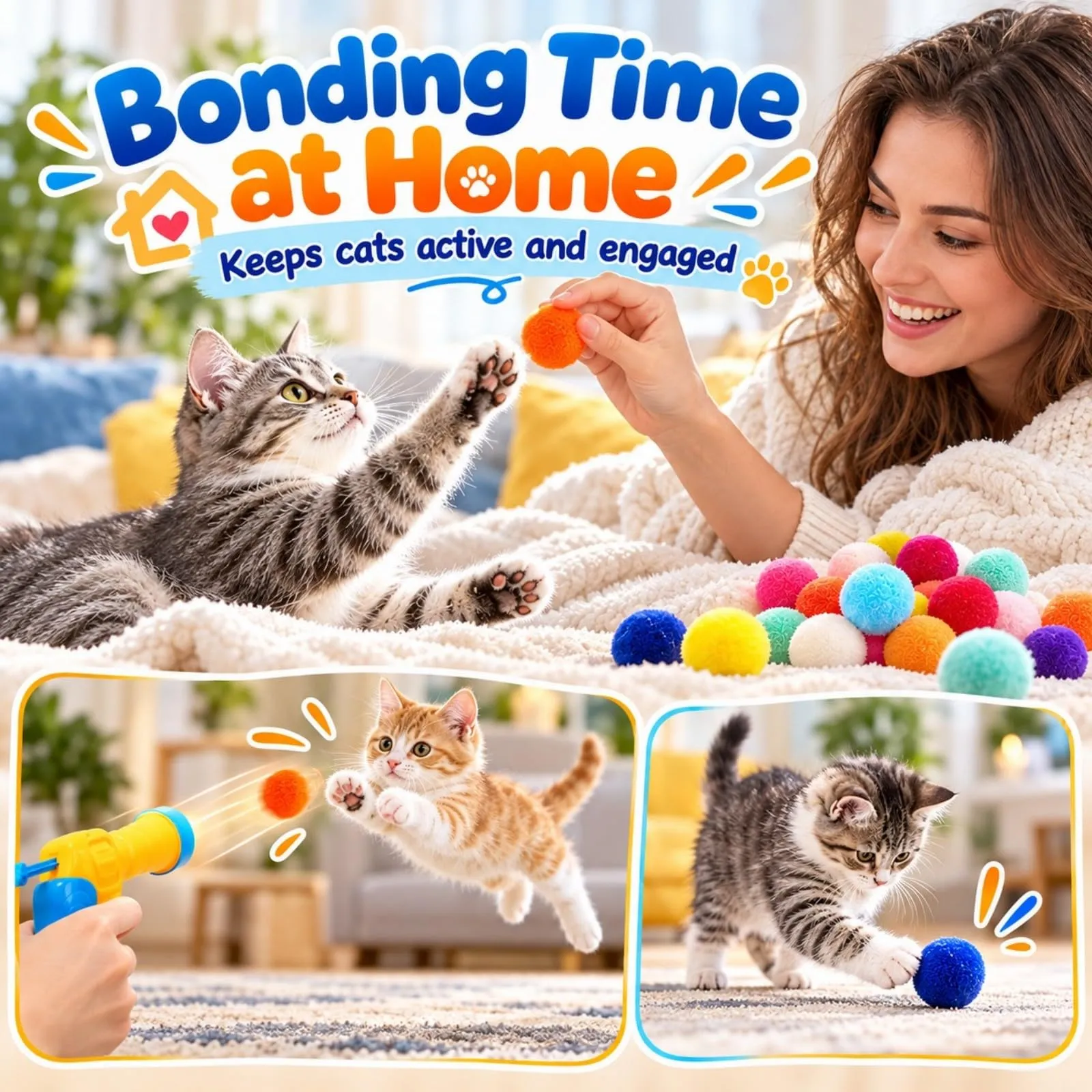 FePen Palline Morbide per Gatti 100 Pezzi, Giocattoli Interattivi per Gatti - immagine 6