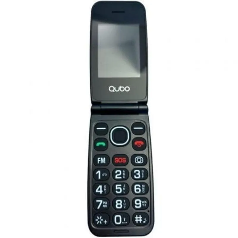 Qubo NEONW-BK 4G Telefono Cellulare a Conchiglia per Anziani Nero - immagine 1