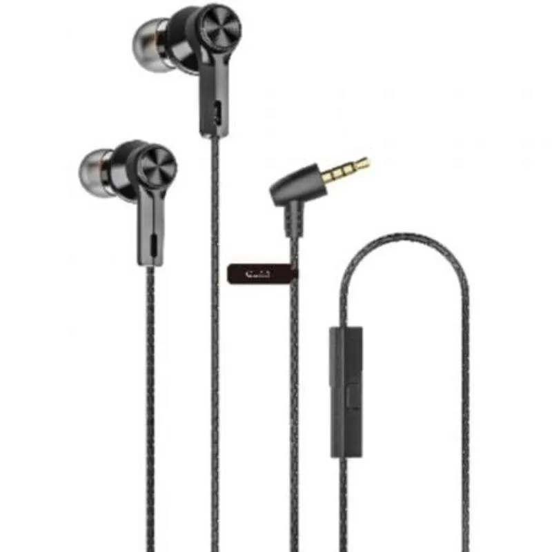 Auricolari Qubo EB-100 con cavo Jack 3.5 mm con microfono neri - immagine 1