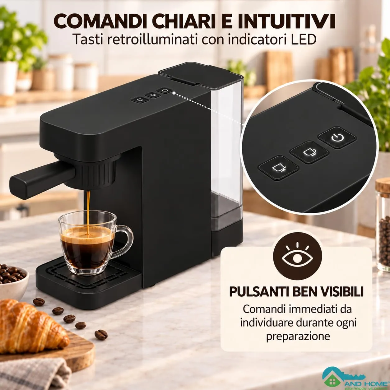 Macchina Caffè 4 in 1 Black - 1400 W - Pressione 20 bar - ABS Resistente - immagine 4