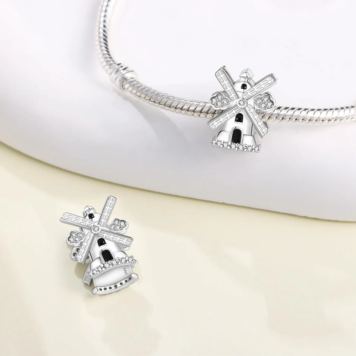 PANPOKI - Ciondolo a forma di gatto, cane ed elefante in argento Sterling 925, per perline, braccialetti e collane europee, braccialetto per donne, gioiello animale S925, regalo - immagine 2