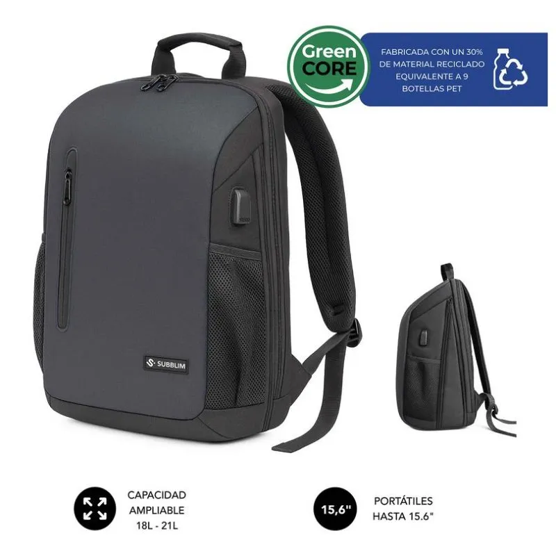 Zaino Subblim Nomad Xpand Air Padding 15,6'' USB-C Poliestere Riciclato - immagine 1
