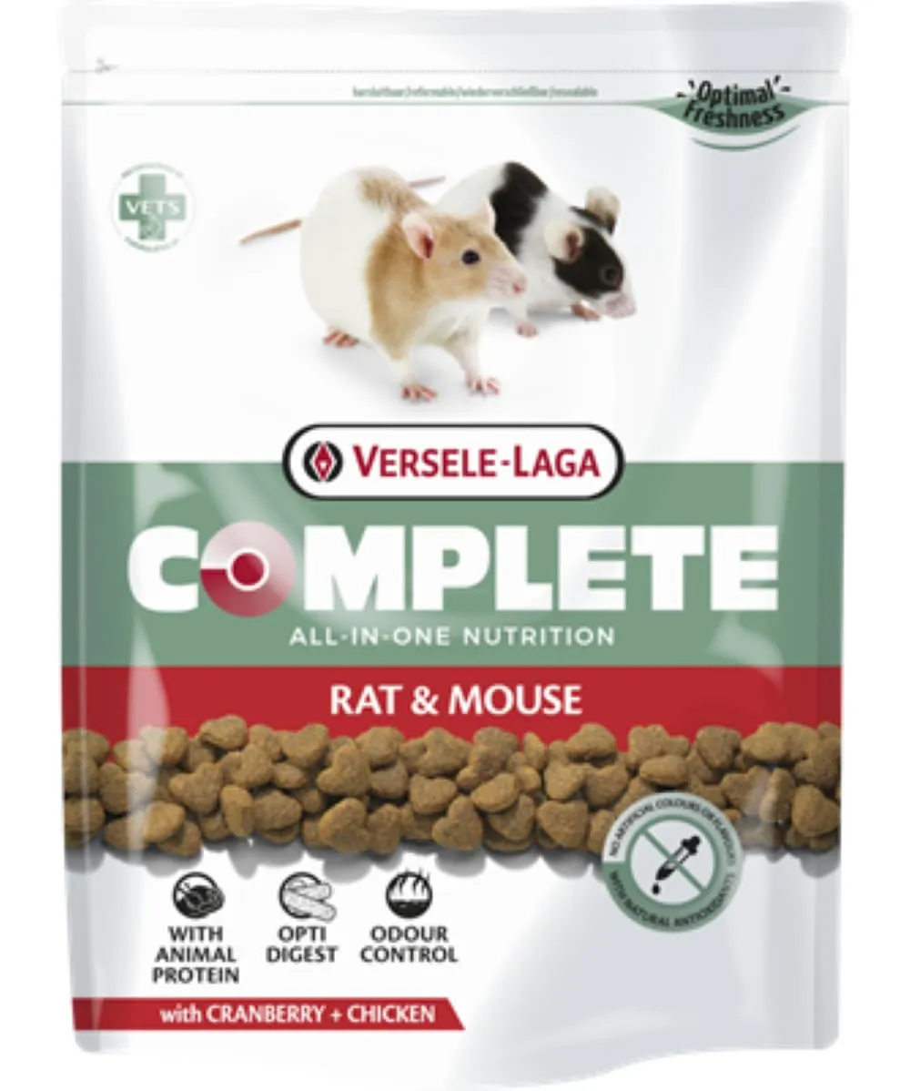 Versele-Laga Complete Rat & Mouse | 500 g | Alimento completo per ratti e topi | Estrusi all-in-one | Arricchito con piselli e mirtilli rossi | Con pollo come proteina animale - immagine 1
