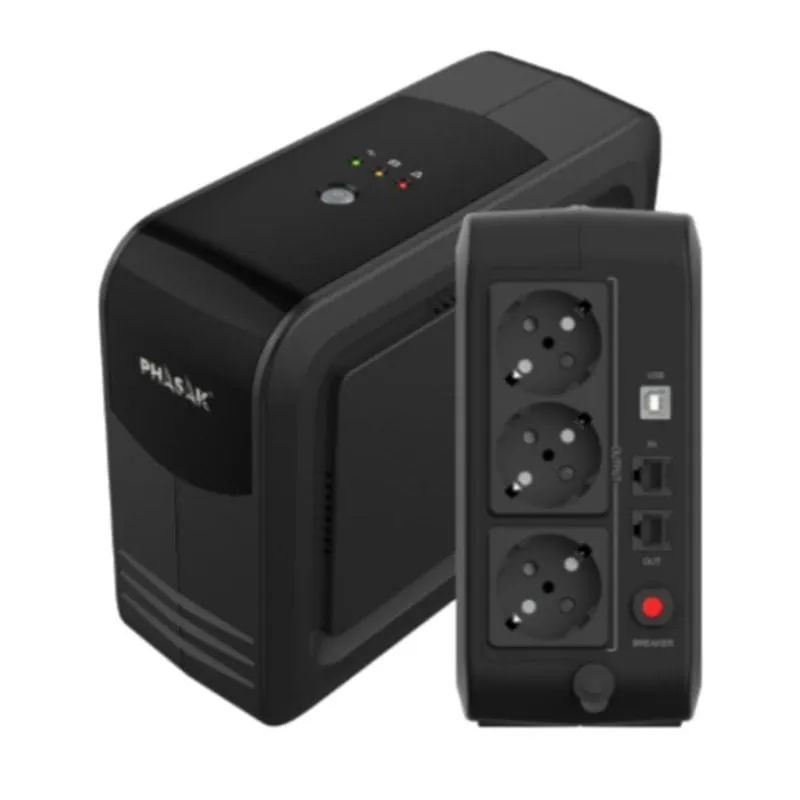 Sai Phasak 950VA Batteria al Piombo 10 Minuti USB HID Schuko Protezione RJ45 - immagine 1