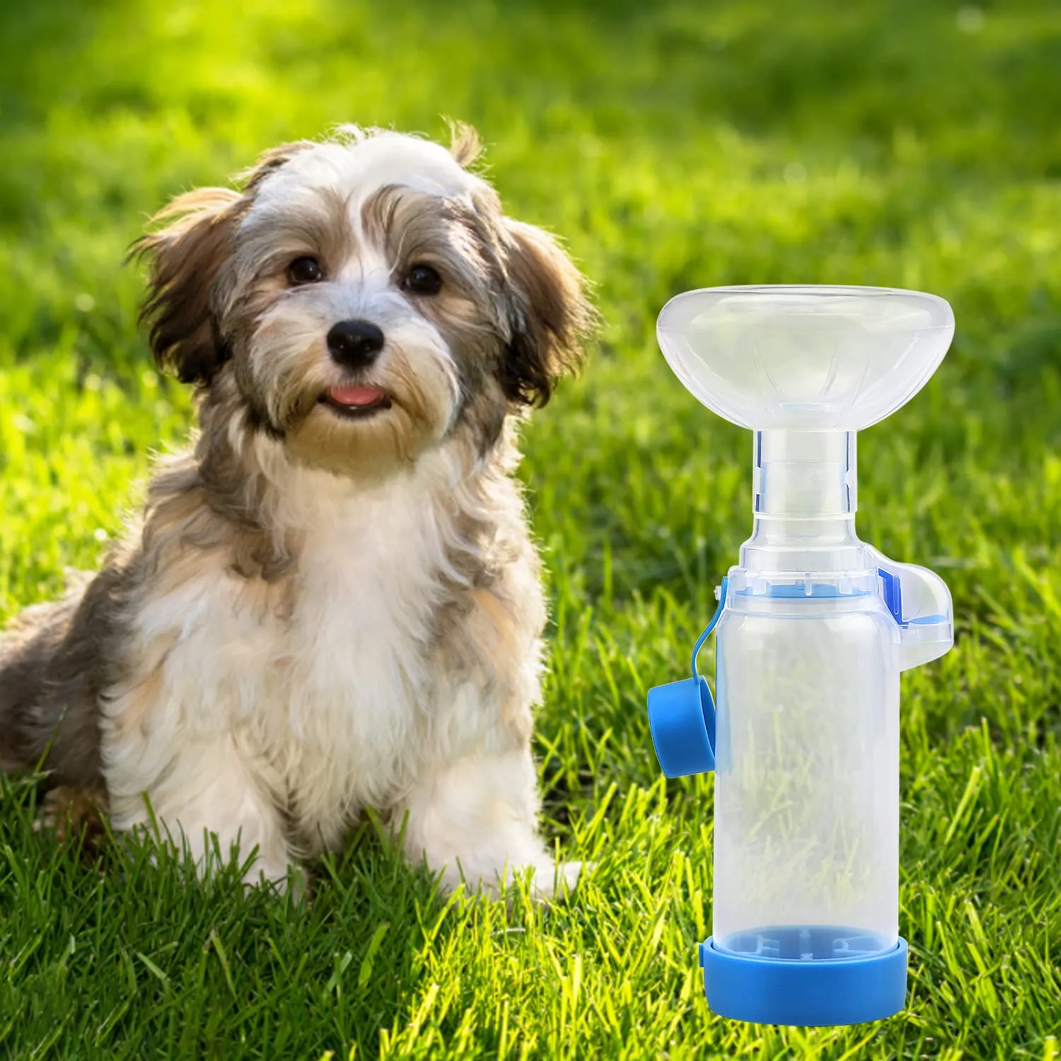 Camera per animali domestici Distanziatore inalatore per gatto o cane Distanziatore portatile con esclusivo indicatore di respirazione (maschera per cani) - immagine 3