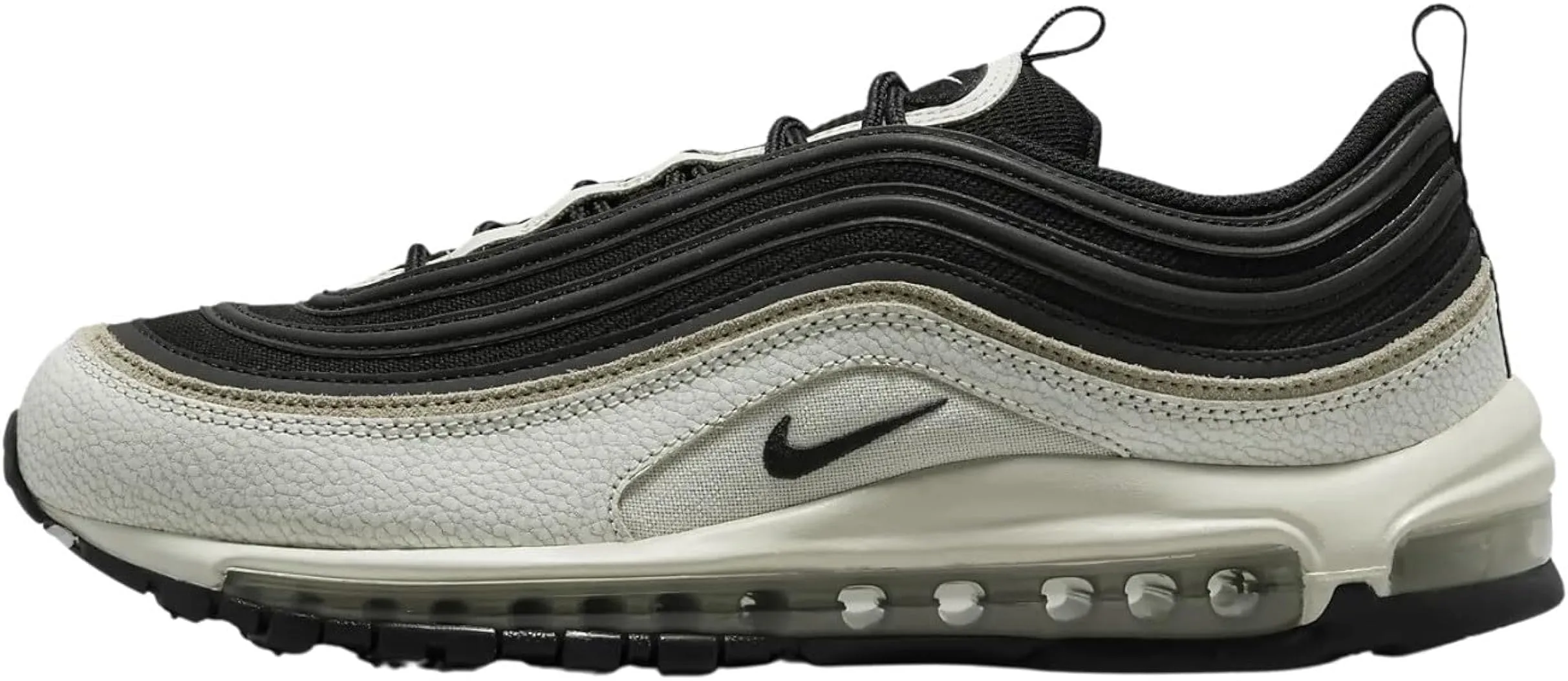 Nike Air Max 97 – Black/Clear Emerald-White, Light Bone Nero Kaki Vela, 47.5 EU - immagine 1