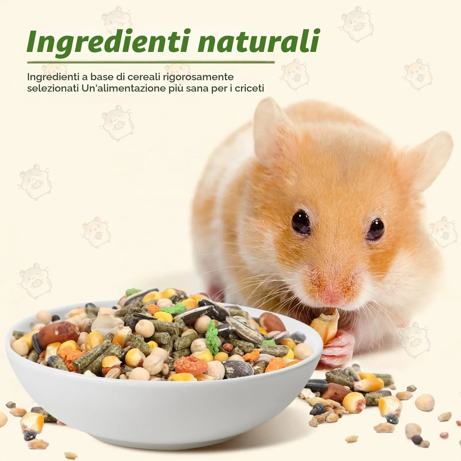 Nobleza - (500g) Mangime per Criceti, Cibo per Gerbilli, Alimento Completo per Criceti in Sacchetto, Pasto Misto di Vitamine e Fibre - immagine 2