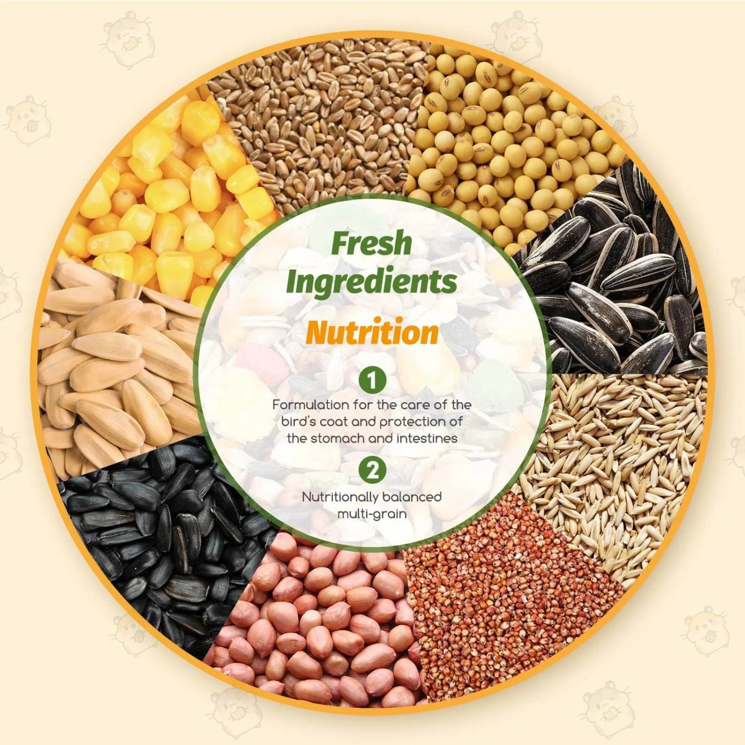 Nobleza - (500g) Mangime per Criceti, Cibo per Gerbilli, Alimento Completo per Criceti in Sacchetto, Pasto Misto di Vitamine e Fibre - immagine 3