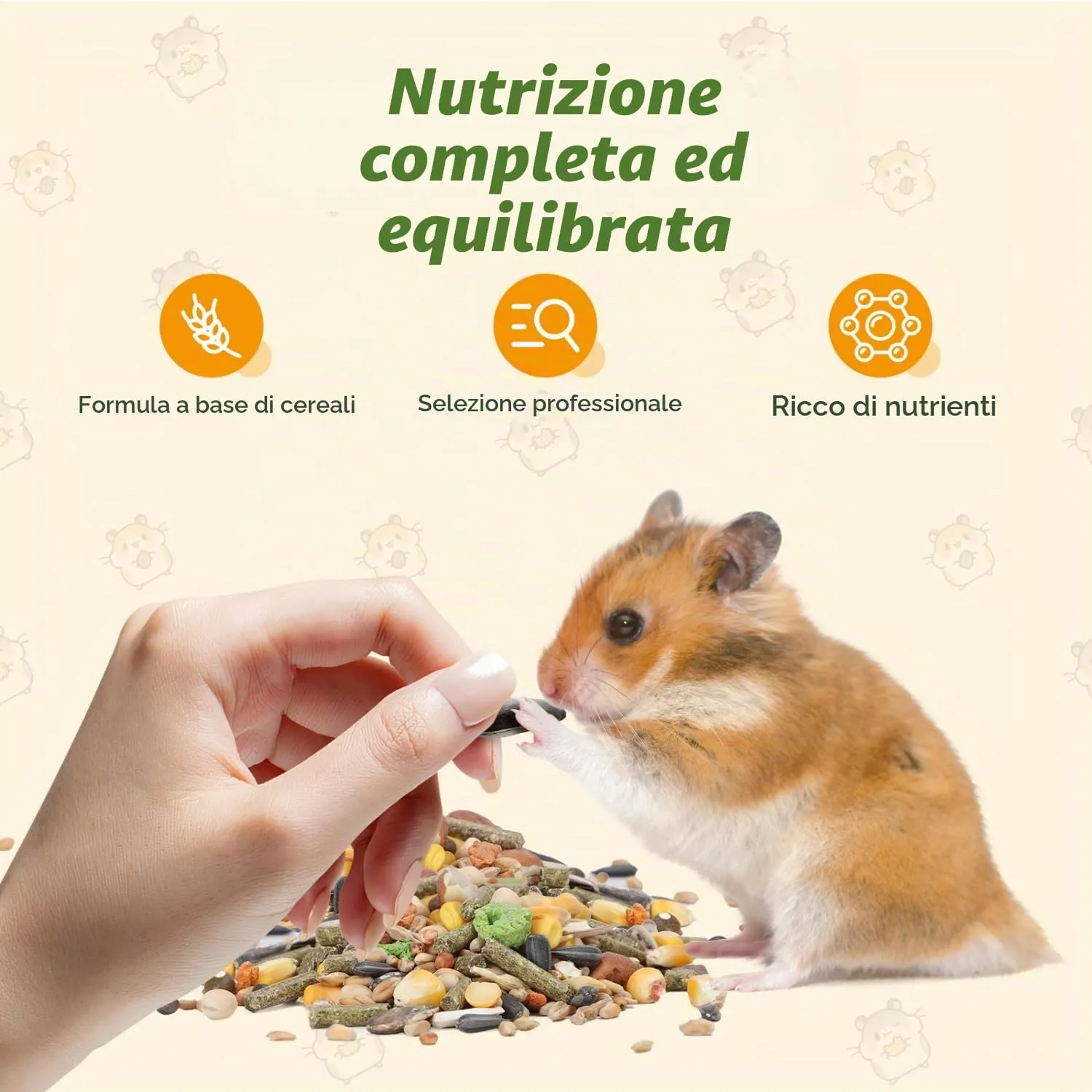 Nobleza - (500g) Mangime per Criceti, Cibo per Gerbilli, Alimento Completo per Criceti in Sacchetto, Pasto Misto di Vitamine e Fibre - immagine 4