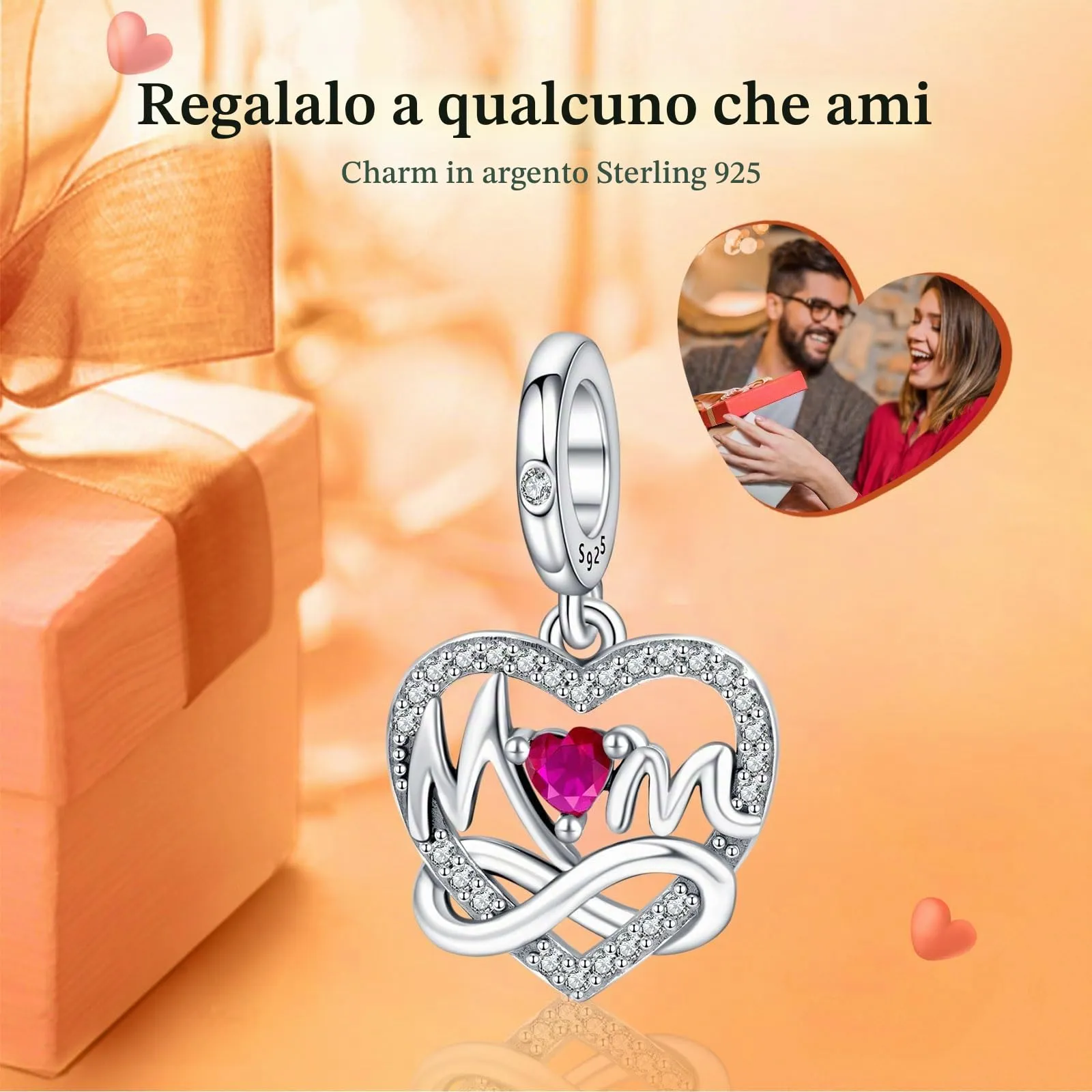 Rimgoris 925 Charm in argento sterling per bracciali da donna collana Mamma Infinity Amore Dangle Charms Donne Ragazza Bracciale Fascino Regali - immagine 2