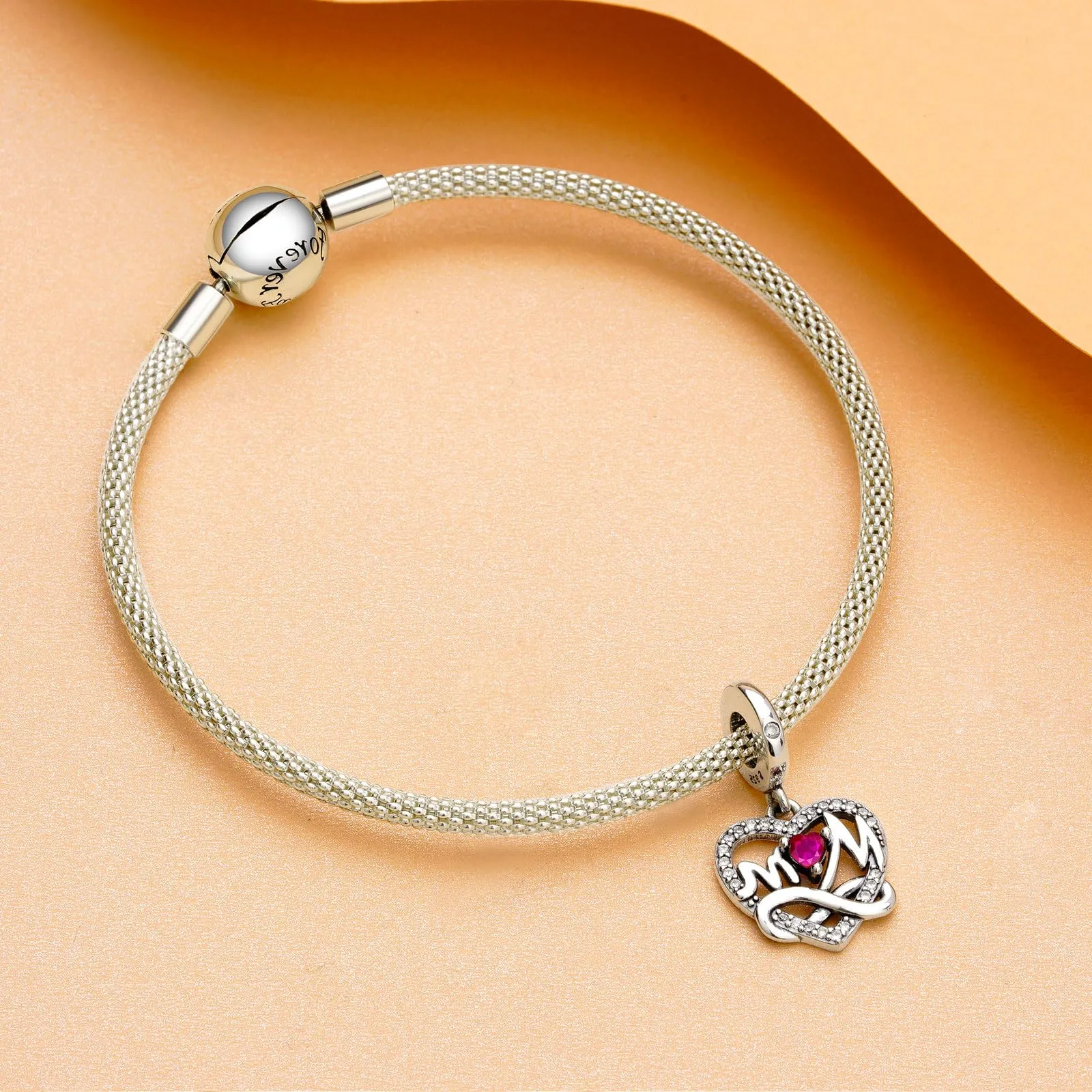 Rimgoris 925 Charm in argento sterling per bracciali da donna collana Mamma Infinity Amore Dangle Charms Donne Ragazza Bracciale Fascino Regali - immagine 3