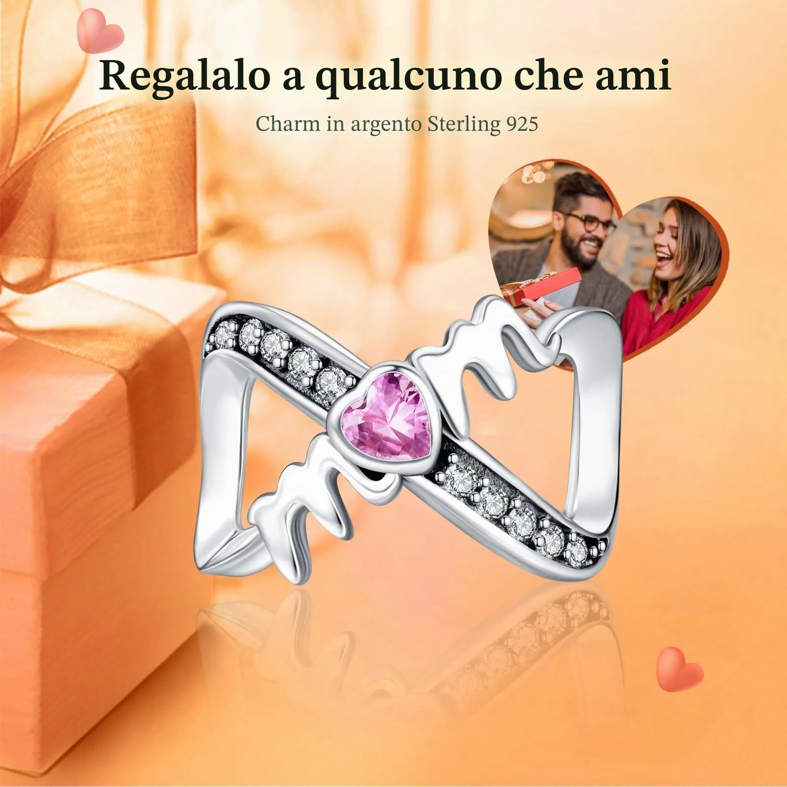 Rimgoris 925 Charm in argento sterling per bracciali da donna collana Amore Infinito Mamma Charms Donna Bracciale Charm - immagine 2
