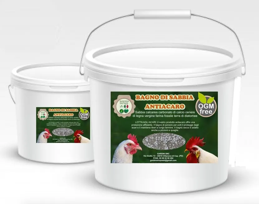 Sabbia da bagno per pollame con carbonato di calcio, cenere e farina fossile ottimo antiparassitario BIO (7Kg) - immagine 1