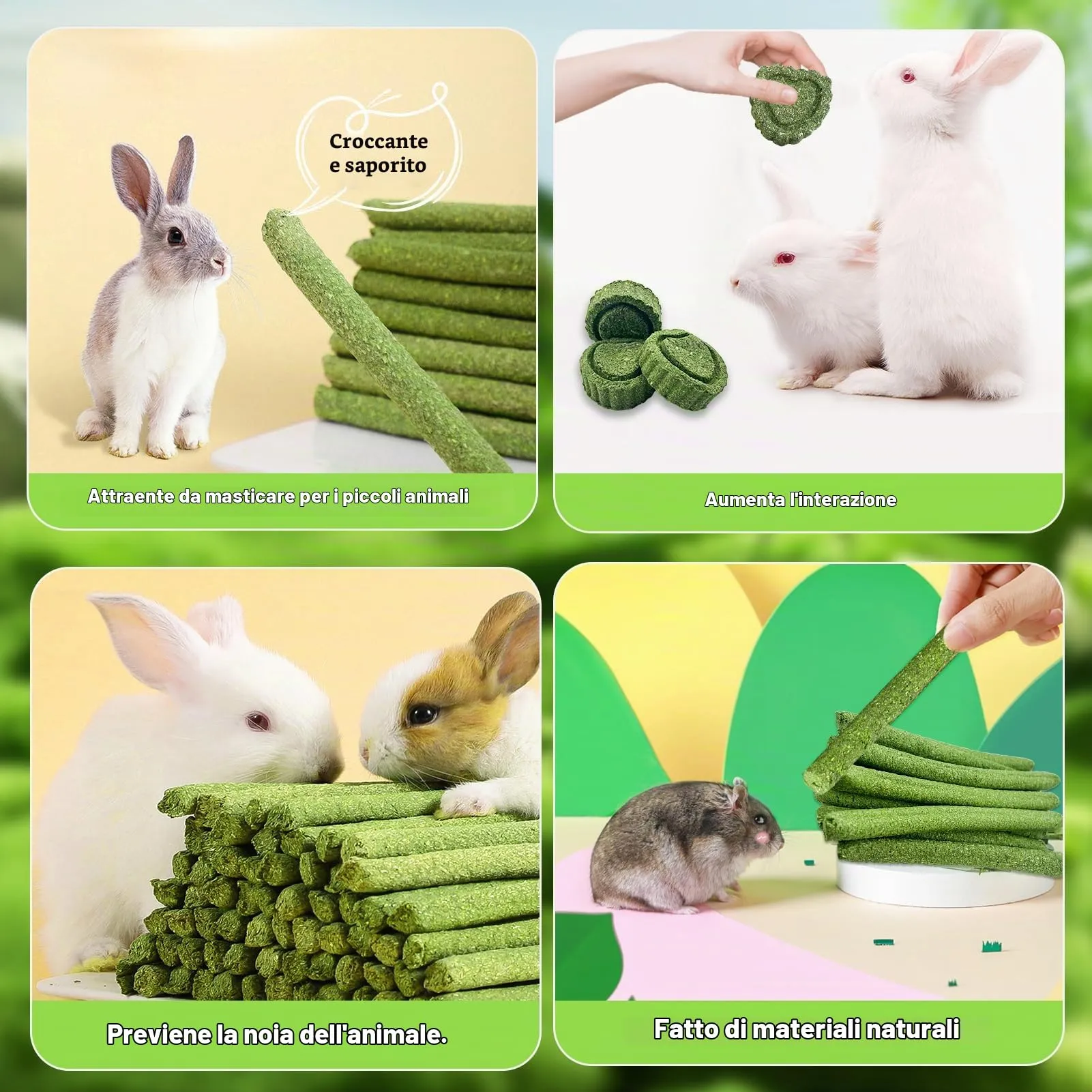 Ourdort 24 pcs Bastoncini di Fieno Timothy, Mangime Fieno per Conigli Cavia Criceti Cincillà, Bastoncini di Fieno Timothy per Conigli Porcellini d'India, Cincillà, Criceto - immagine 7