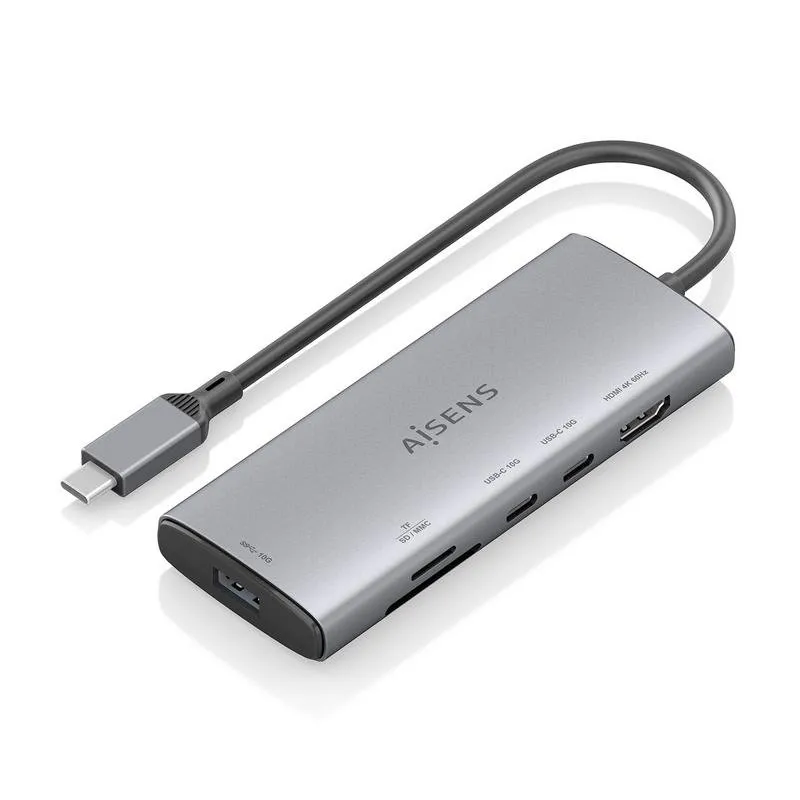 Dock USB-C Aisens ASUC-6P029-GR HDMI 4K 1xUSB-A 2xUSB-C Lettore SD/TF Grigio - immagine 1