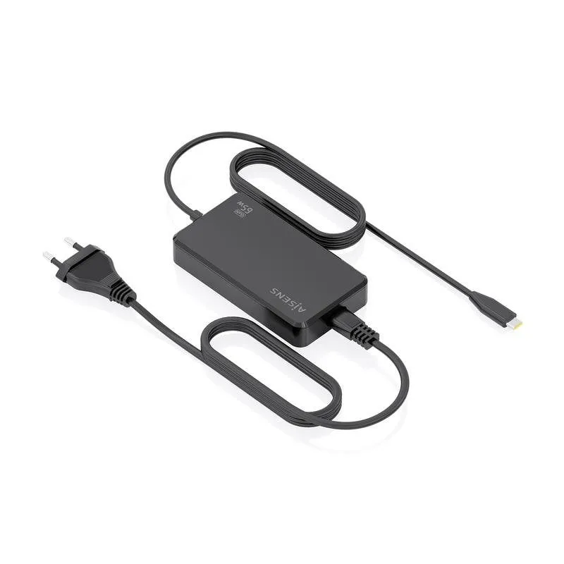 Adattatore di corrente Aisens ASCH-1PD65D068-BK USB-C GaN 65W 1.8m Nero - immagine 1