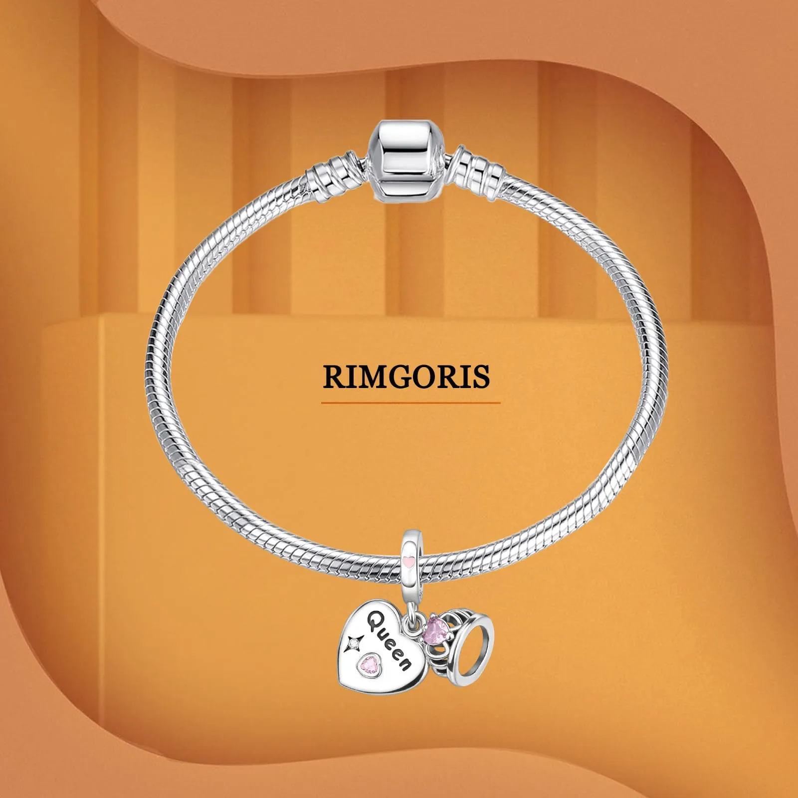 Rimgoris 925 Sterling Silver Women Bracciali Collana Crown Pendant Women Bracelet Charm Festa della mamma con Zirconia - immagine 3
