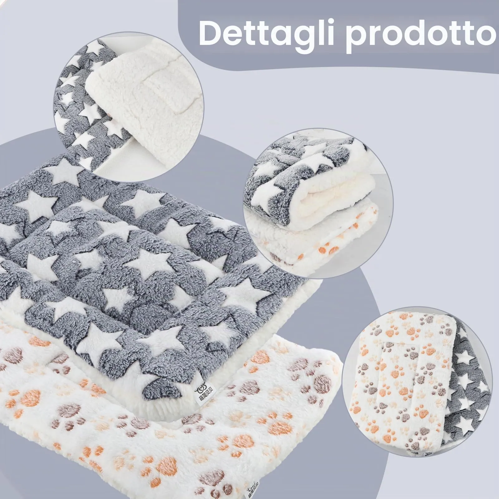 Godneei Set 2 Pezzi Cuccia Cane Interno e Gatto Interno, Cuscino Gatto Morbido 40×30 cm, Letto per Porcellino d'India, Tappetino Invernale in Pile Ideale per Caviaviti, Conigli, Criceti - immagine 3