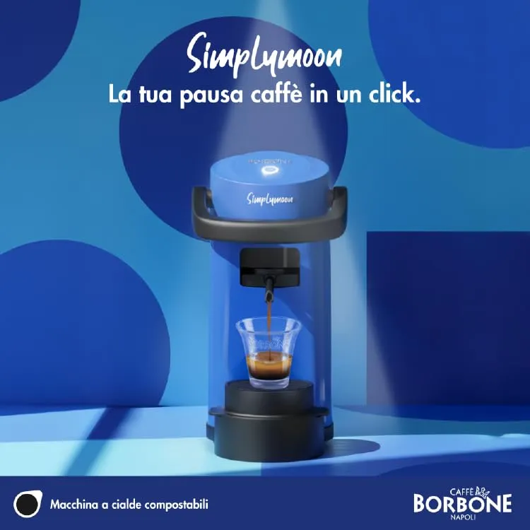 CAFFÈ BORBONE Simplymoon Macchina da Caffè a Cialde (Blu, Macchina + Cialda Blu) - immagine 6