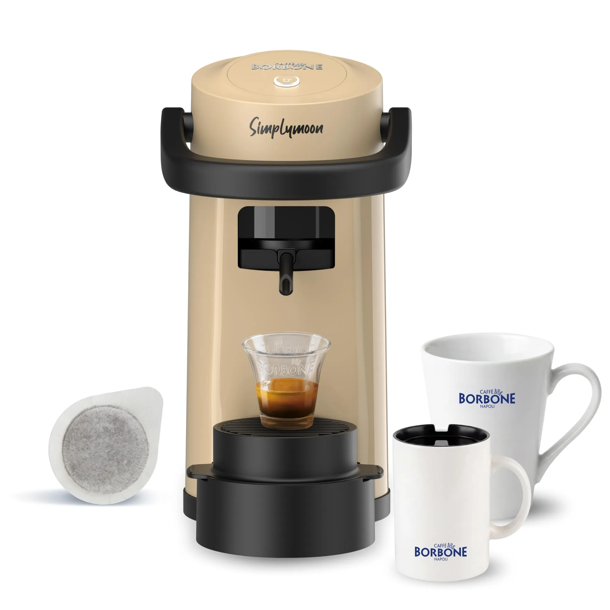 CAFFÈ BORBONE Simplymoon Macchina da Caffè a Cialde (Sabbia, Macchina + Cialda Blu) - immagine 3