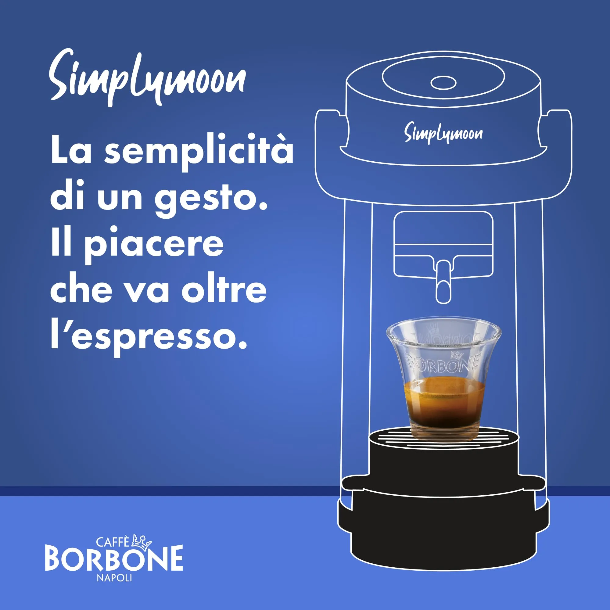 CAFFÈ BORBONE Simplymoon Macchina da Caffè a Cialde (Sabbia, Macchina + Cialda Blu) - immagine 5