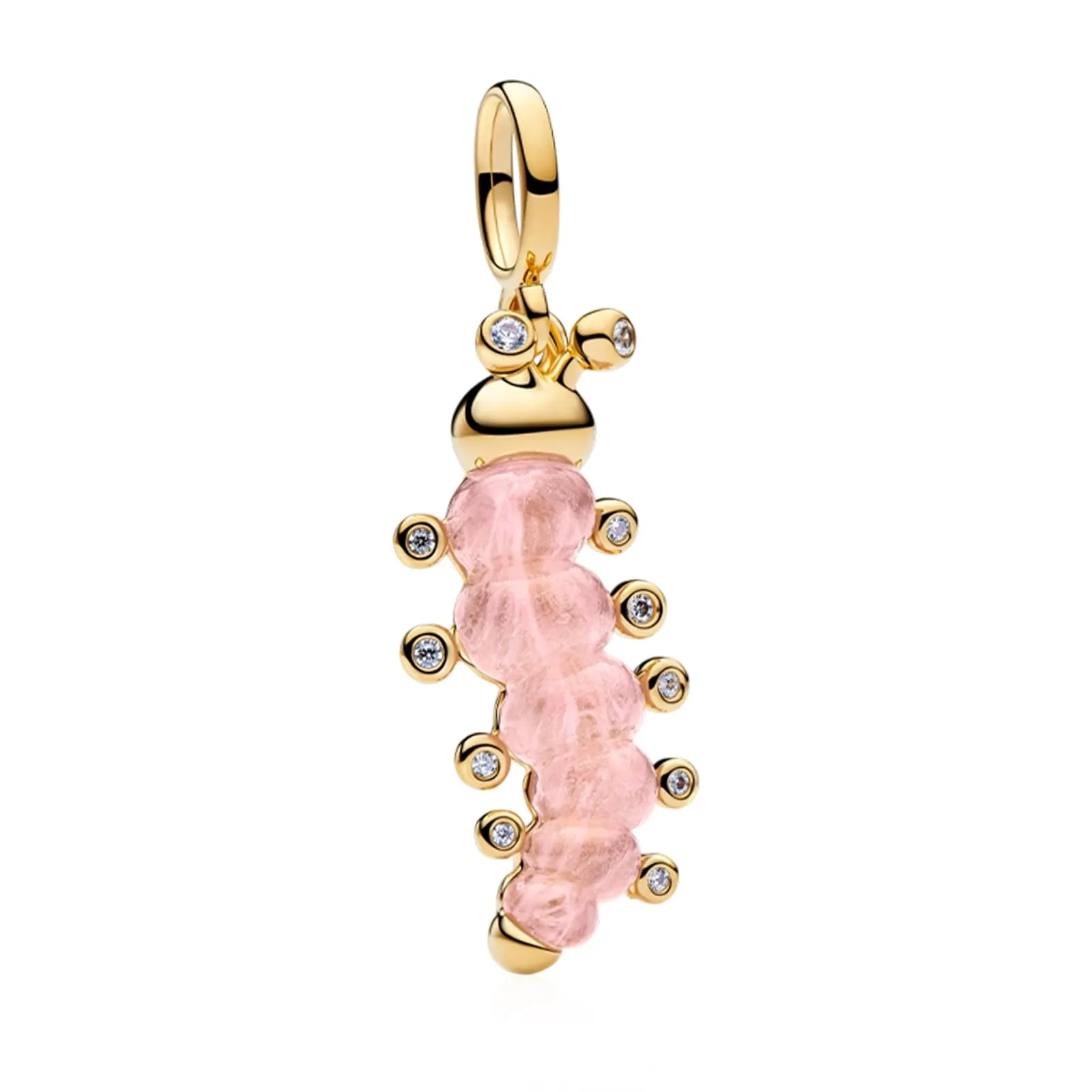 Rimgoris Ciondolo in argento Sterling 925 placcato oro, adatto per braccialetti fai da te, ciondolo scintillante con zirconi, per donne, gioielli fatti a mano, one size, Metallo, Zirconie sintetico - immagine 1