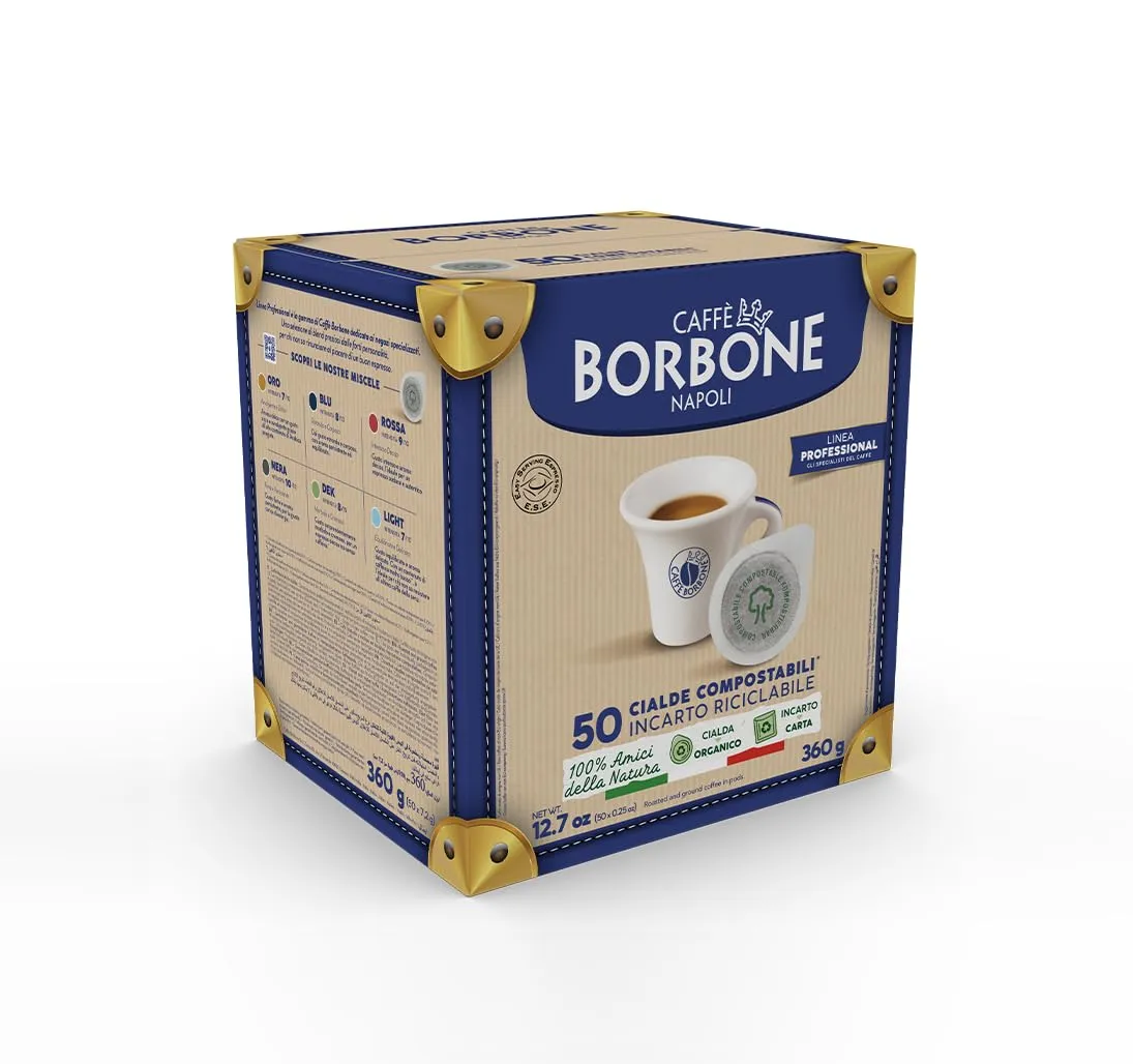 CAFFÈ BORBONE Simplymoon Macchina da Caffè a Cialde (Sabbia, Macchina + Cialda Blu + 8 Bicchierini) - immagine 3
