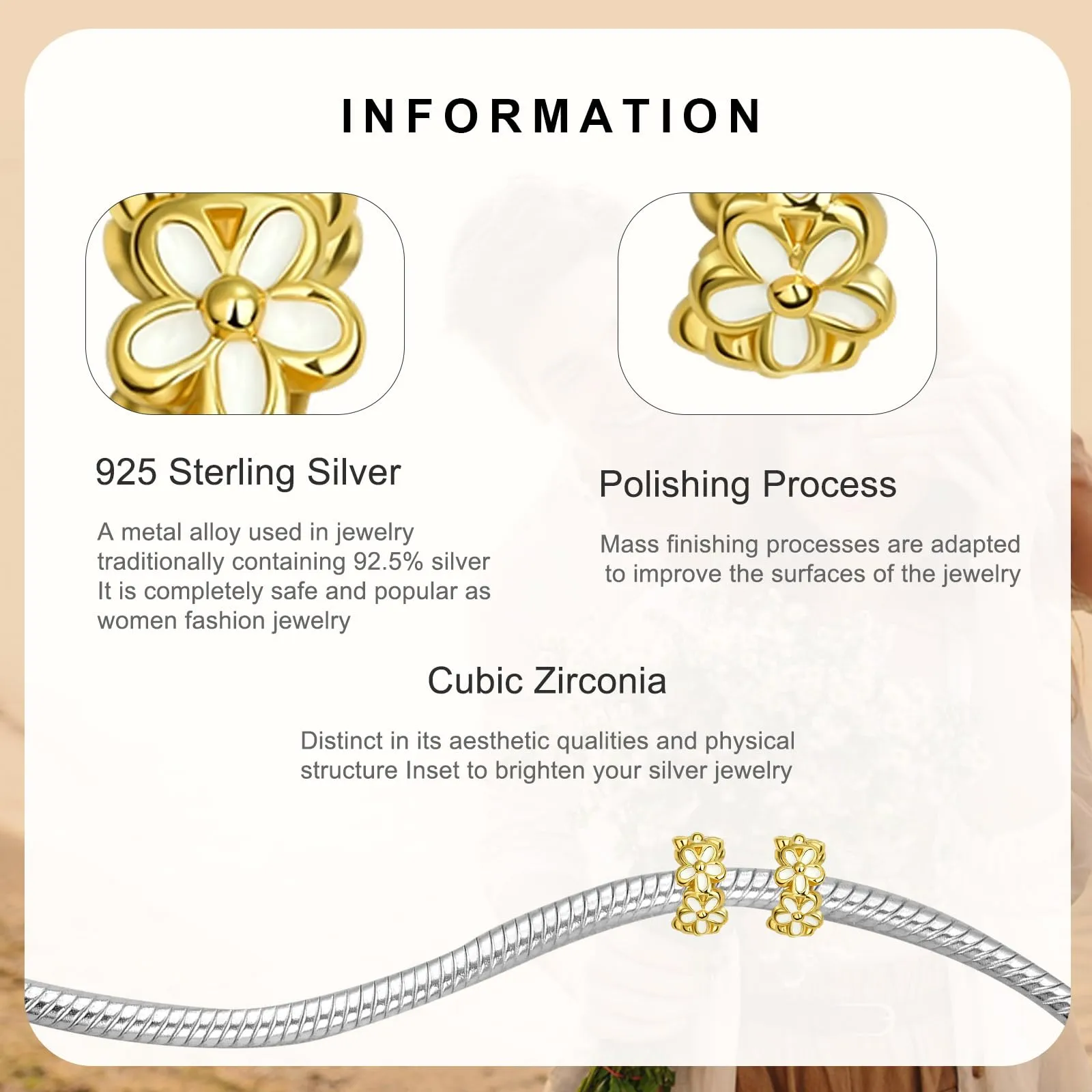 Rimgoris Charm in Argento Sterling 925 per Braccialetti e Collane da Donna, Segno Zodiacale a Due Toni, Traforato, Braccialetto per Donne, Taglia unica, Metallo, Zirconia cubica - immagine 3