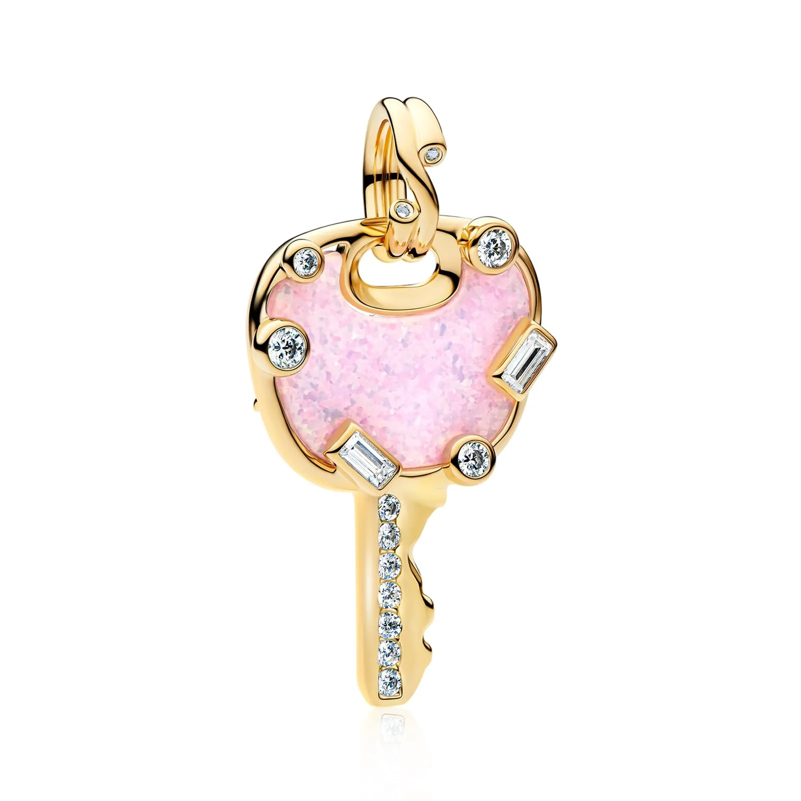 Rimgoris - Ciondolo placcato oro in argento Sterling 925, adatto per braccialetti fai da te, ciondolo con zirconia scintillante, per donna, gioielli fatti a mano, one size, Metallo, Zirconia cubica - immagine 1