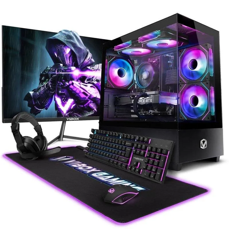 Vibox V-205 AMD Ryzen 5 5500 16GB 1TB SSD RTX 5060 PC Gaming Monitor 23" WiFi Tastiera Mouse Cuffie - immagine 1