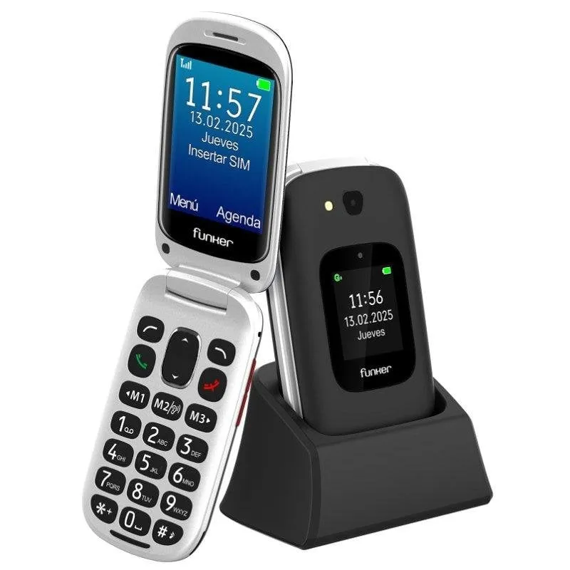 Telefono Funker E350 Max Audio 3 Plus 4G Tasti Grandi Base Carica - immagine 1