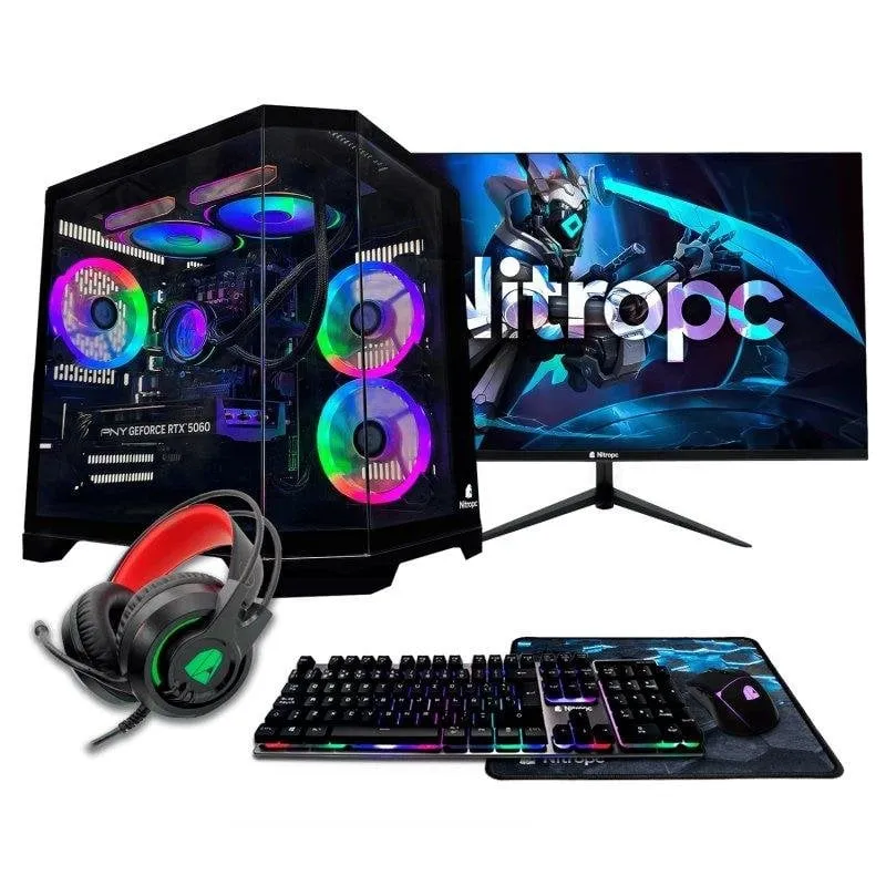Nitropc Pack Gold Plus Intel Core i5-14400F 16GB 1TB M.2 RX6600 Monitor 24" Windows 11 - immagine 1