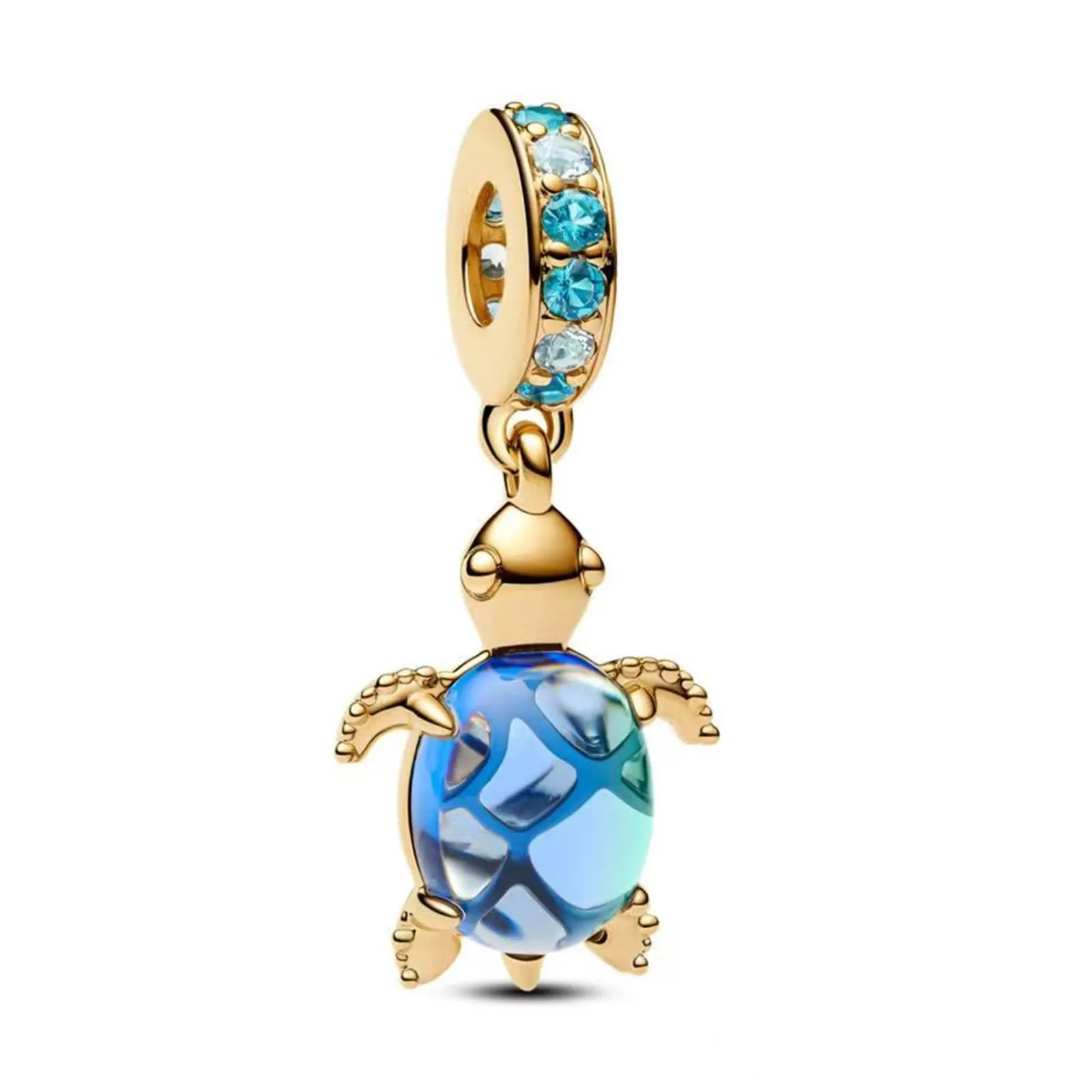 Rimgoris Ciondolo in argento Sterling 925 placcato oro, adatto per braccialetti fai da te, ciondolo scintillante con zirconi, per donne, gioielli fatti a mano, one size, Metallo, Zirconie sintetico - immagine 1