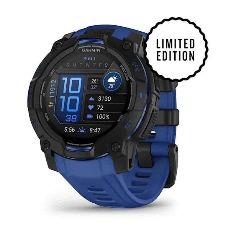 Garmin Instinct 3 Bluetooth GPS 45mm AMOLED Nero Blu Resistenza acqua 10ATM SpO2 Pulsometro - immagine 1