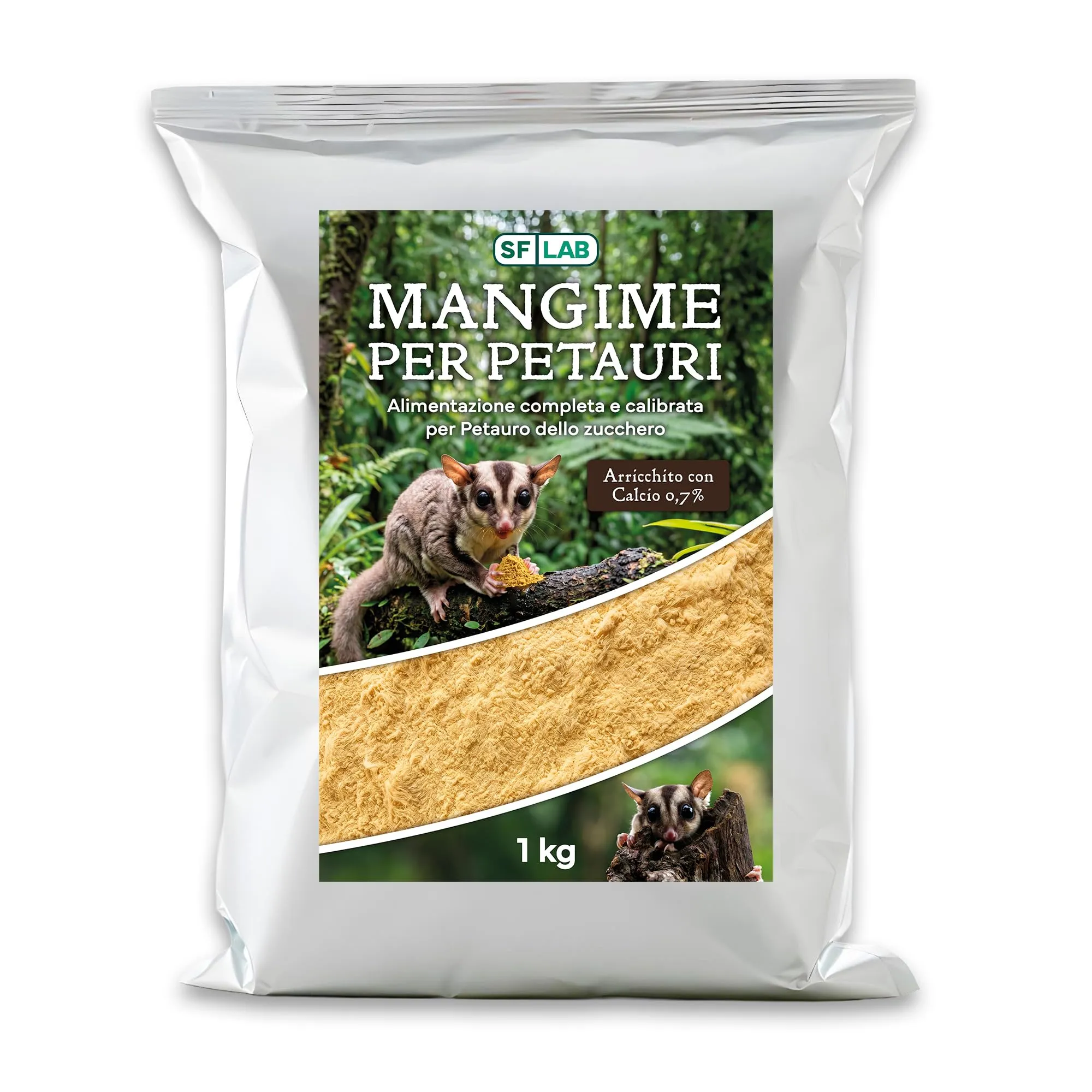 Mangime Petauro dello Zucchero arricchito con Calcio, confezione 1 KG / 2KG / 3KG (1 KG) - immagine 1