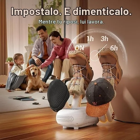 Frogetu Asciuga Scarpe Elettrico da Calcio, Asciuga Stivali Pieghevole, Asciuga Scarponi in Modo Veloce con Ventilazione e Ozone Asciuga, Asciuga Scarpe Calcio Scalda Scarponi Sci, per Scarpe, Guant - immagine 2