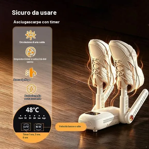 Frogetu Asciuga Scarpe Elettrico da Calcio, Asciuga Stivali Pieghevole, Asciuga Scarponi in Modo Veloce con Ventilazione e Ozone Asciuga, Asciuga Scarpe Calcio Scalda Scarponi Sci, per Scarpe, Guant - immagine 4