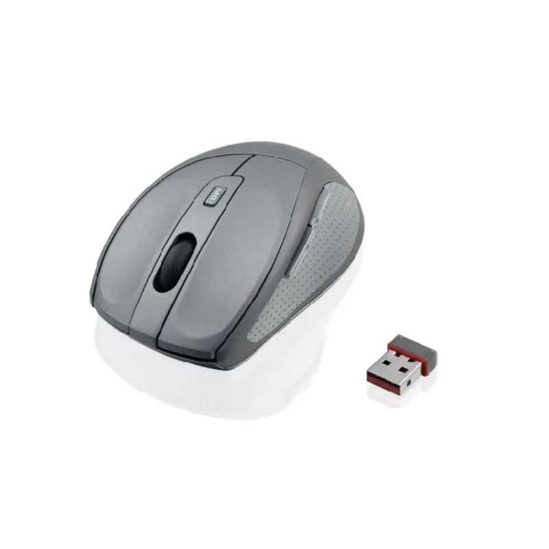 Mouse iBox Swift Wireless RF 1600DPI Grigio 5 Pulsanti Ergonomico - immagine 1