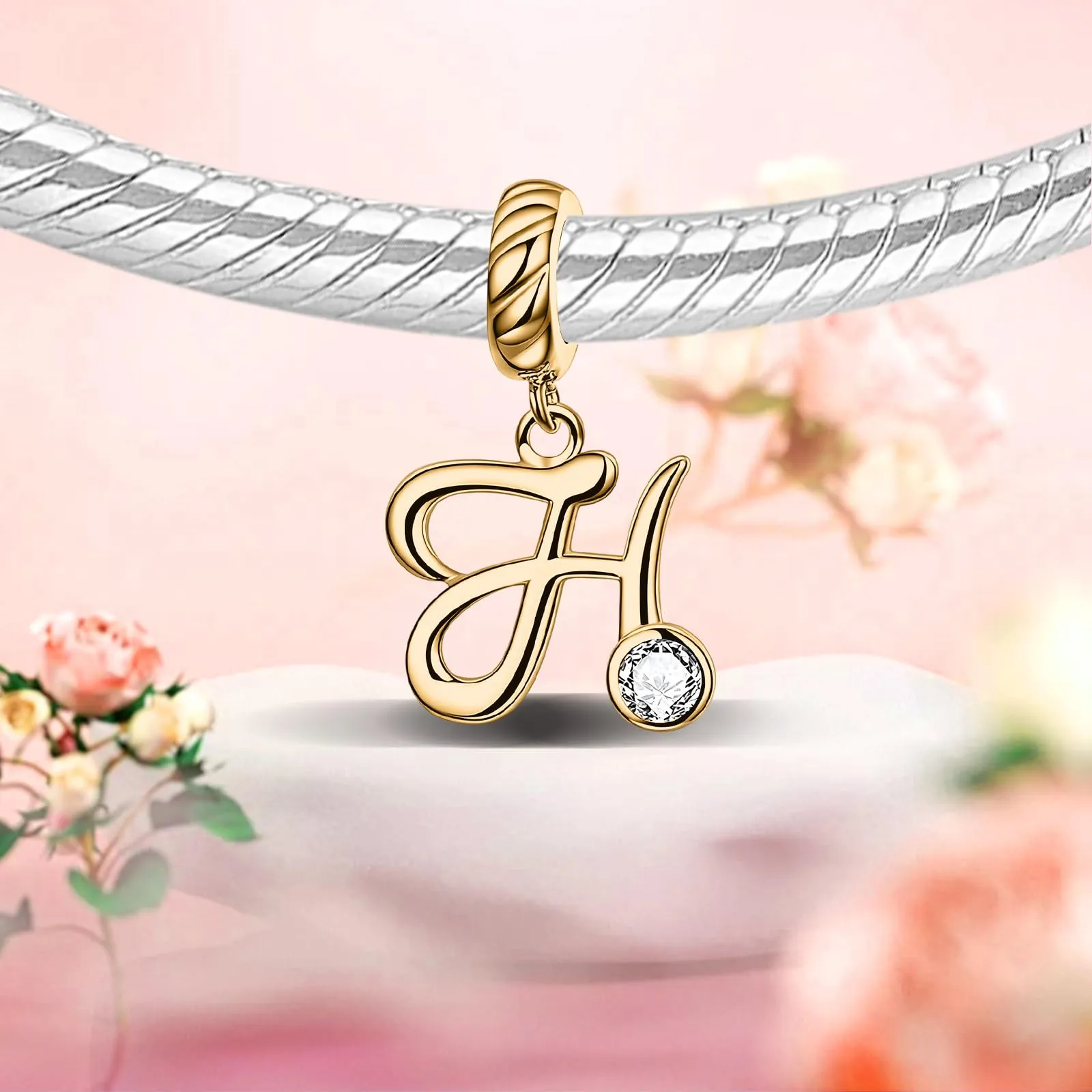 Rimgoris Ciondolo a forma di lettera iniziale, in argento Sterling 925 - immagine 6