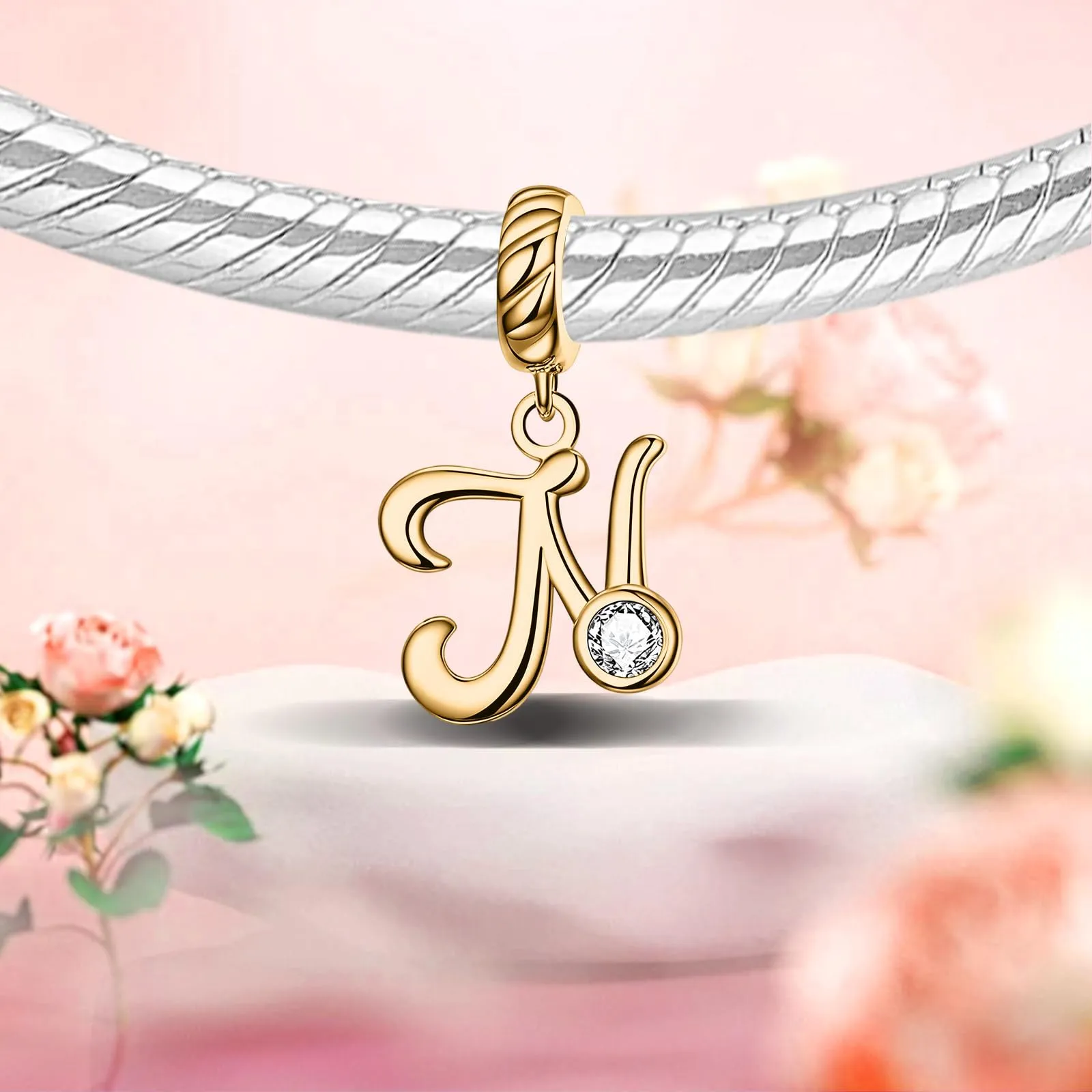 Rimgoris Ciondolo a forma di lettera iniziale, in argento Sterling 925 - immagine 6
