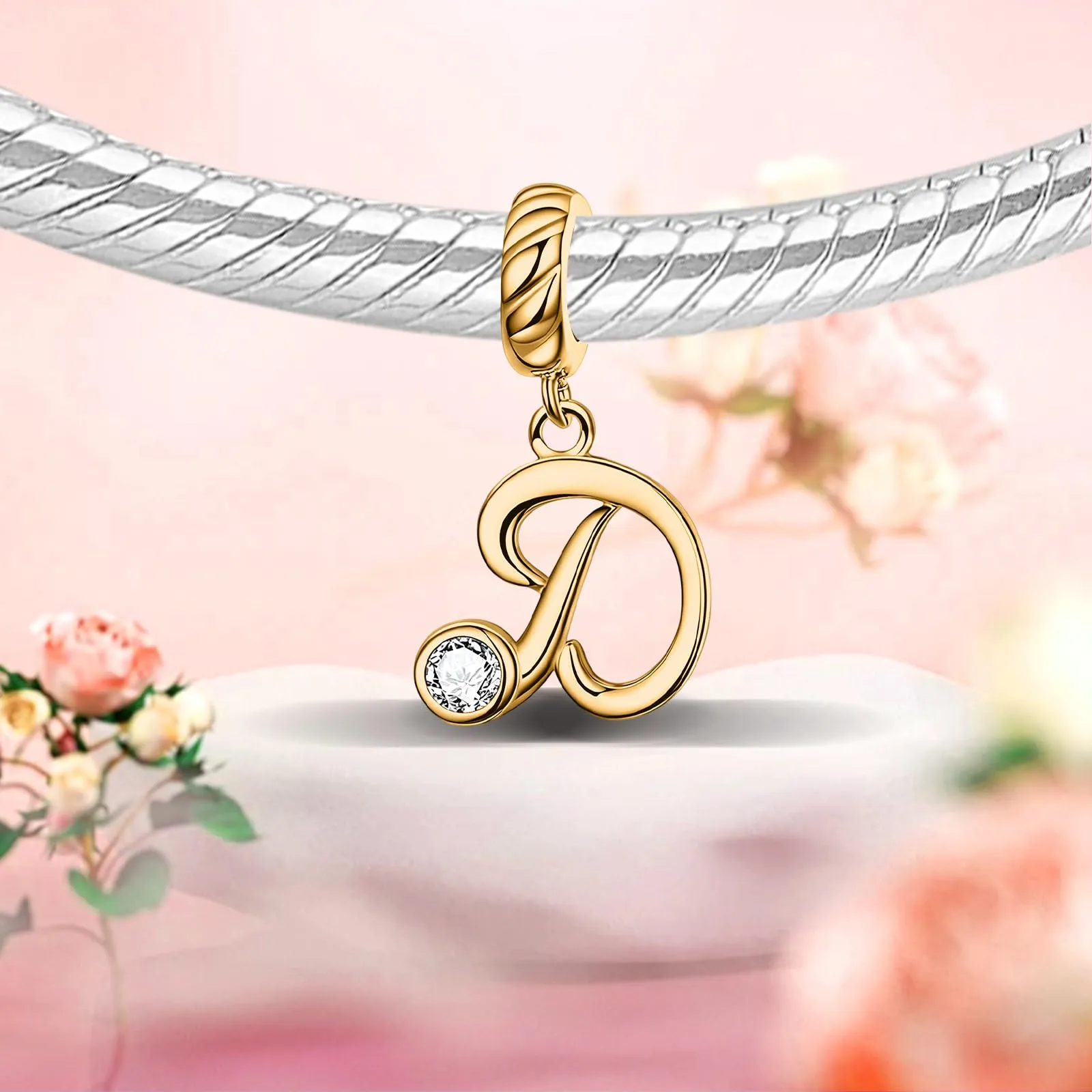 Rimgoris Ciondolo a forma di lettera iniziale, in argento Sterling 925 - immagine 6