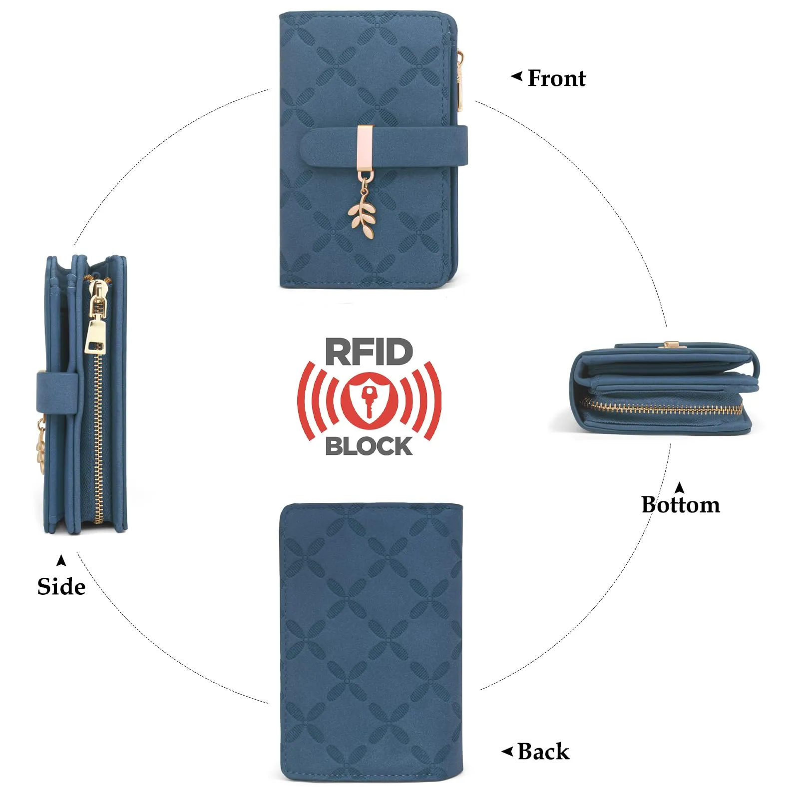 REETEE Portafoglio Donna Piccolo in Pelle con Blocco RFID e Portamonete - immagine 6