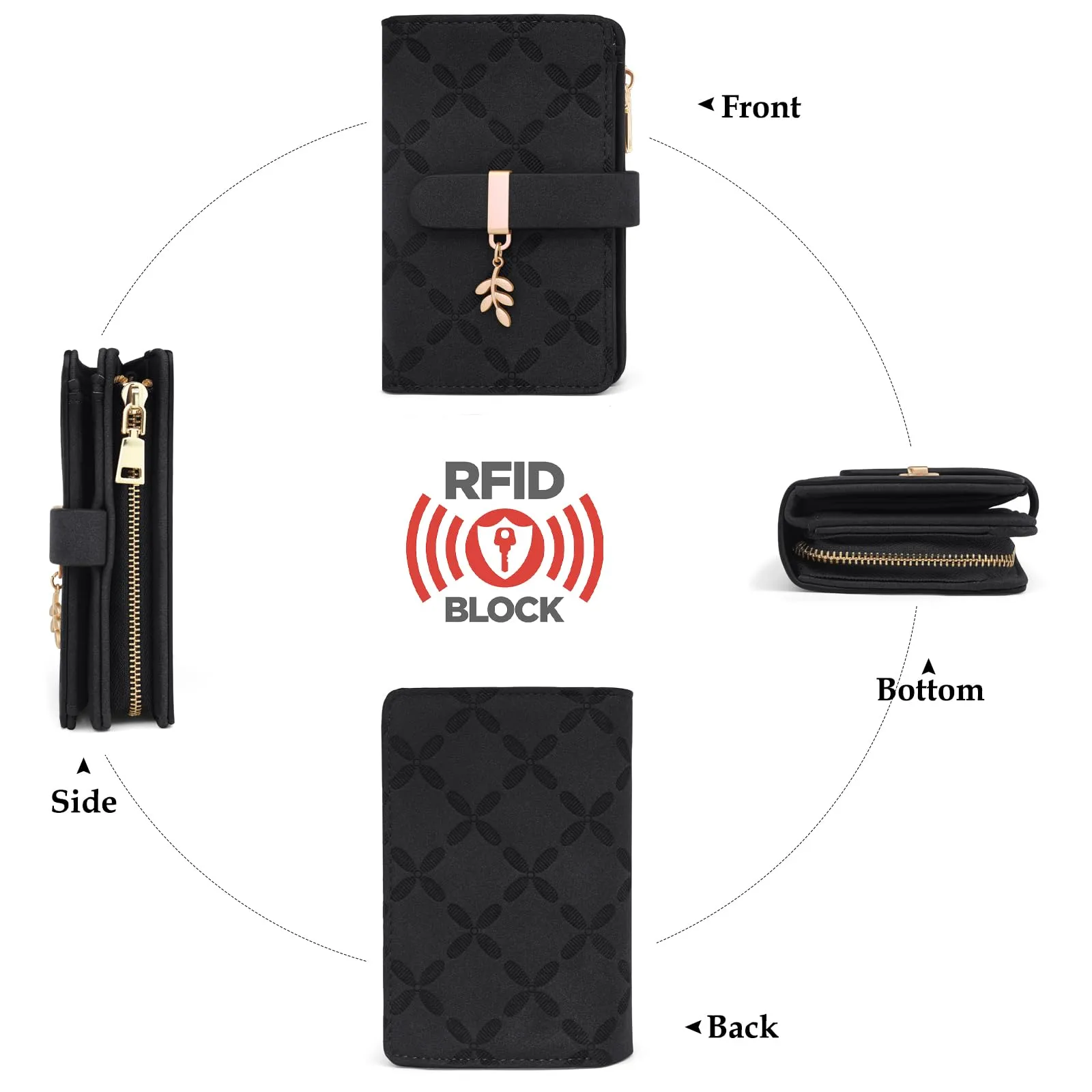 REETEE Portafoglio Donna Piccolo in Pelle con Blocco RFID e Portamonete - immagine 6