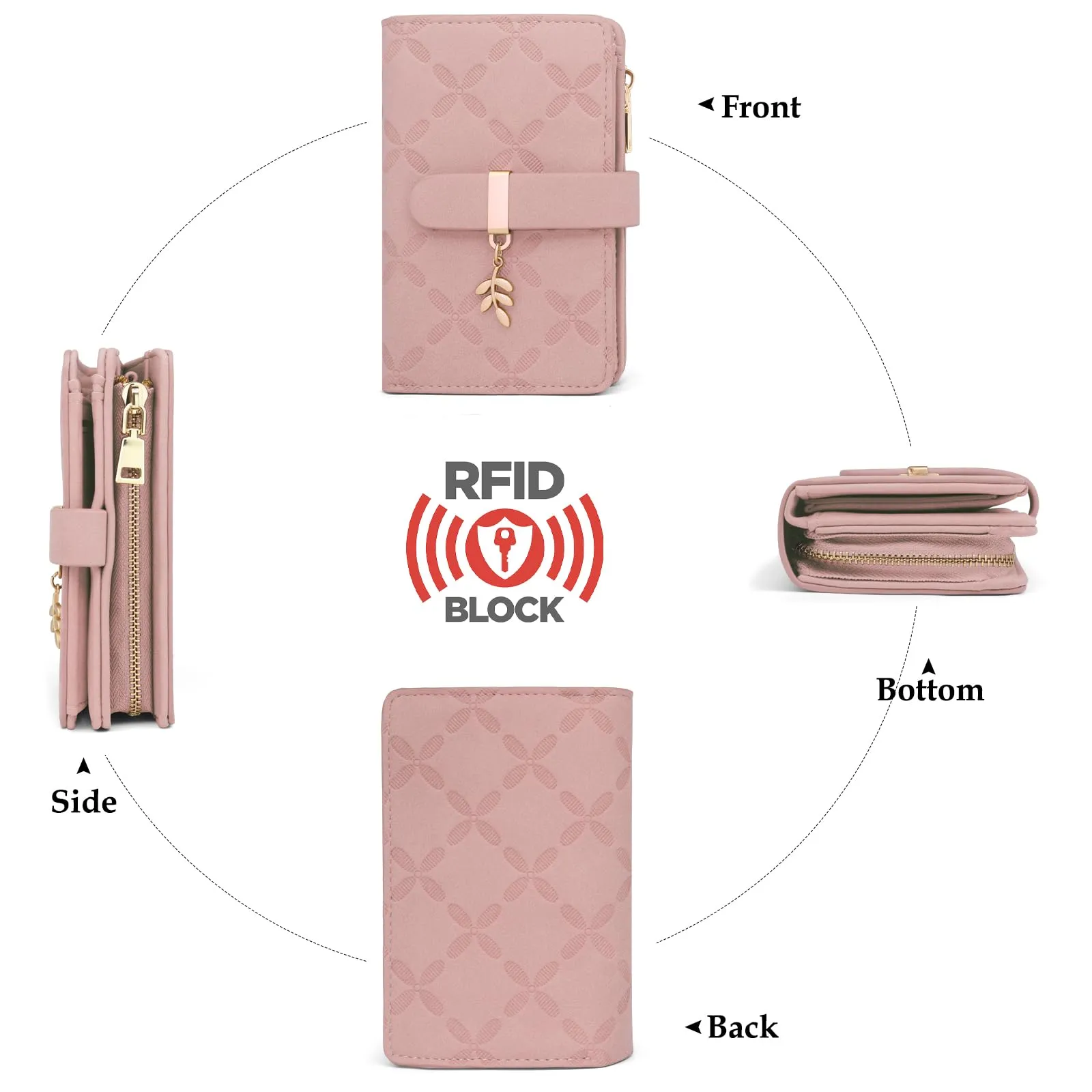 REETEE Portafoglio Donna Piccolo in Pelle con Blocco RFID e Portamonete - immagine 6